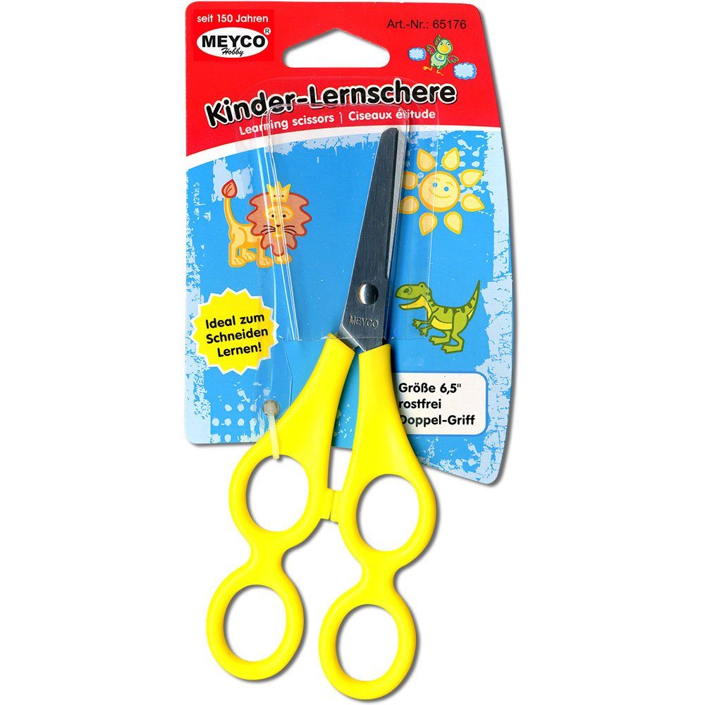 MEYCO Hobby Universalschere Kinder-Lernschere mit 2 Griffen 1 Stck.