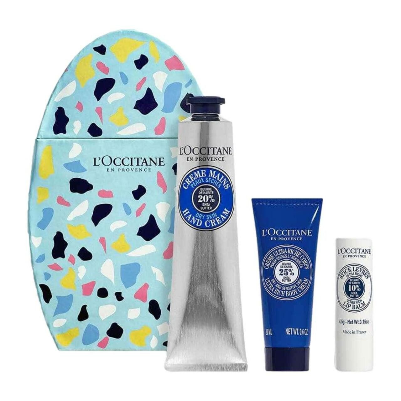 L'OCCITANE Pflege-Geschenkset Shea Osterei 2024 = Shea Handcreme 75 ml + Shea Körpercreme 75 ml + Sh mehr