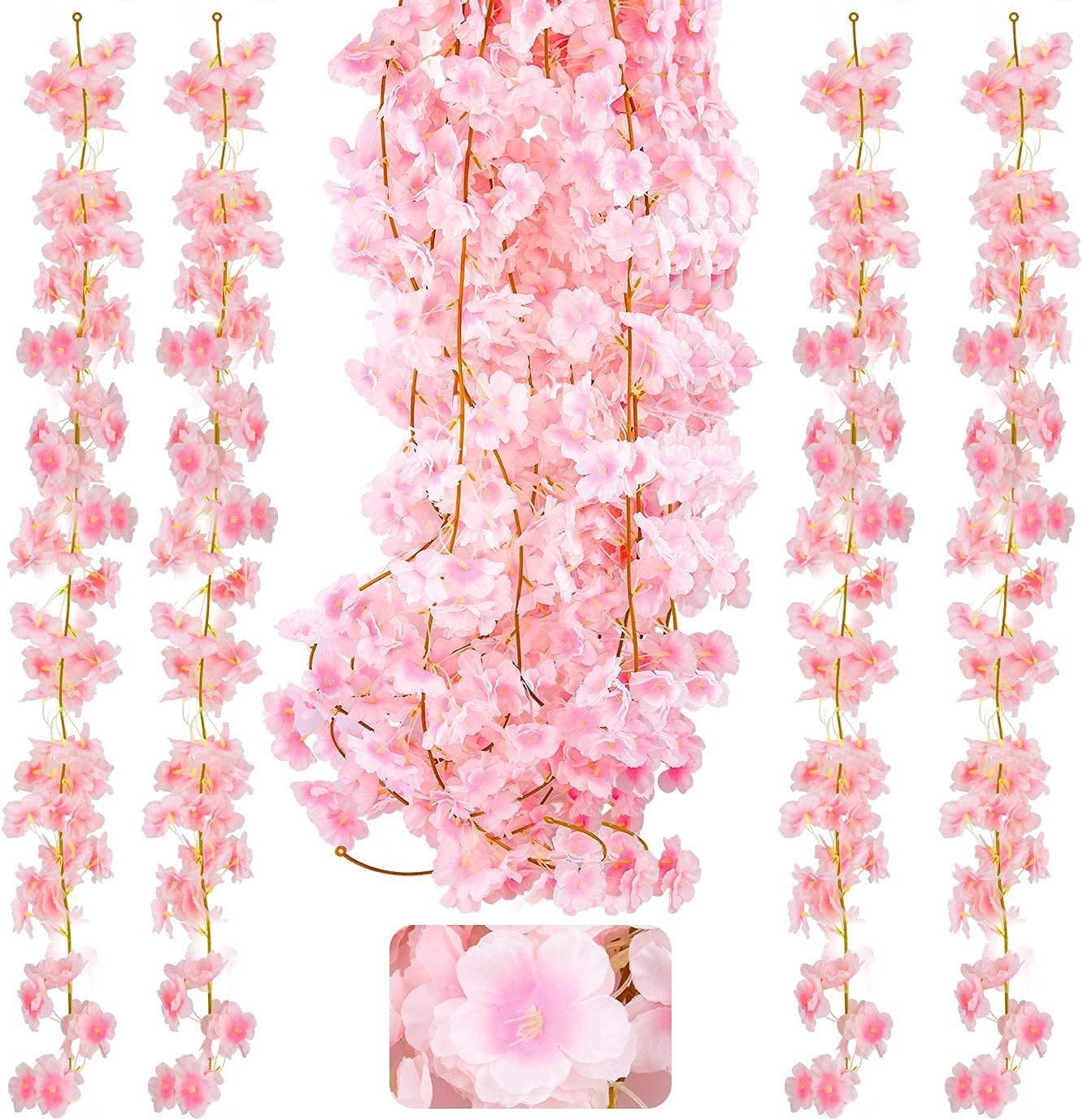 Kunstblumenstrauß Künstliche Kirschblütenranke, hängend Kirschblütenkranz D günstig online kaufen