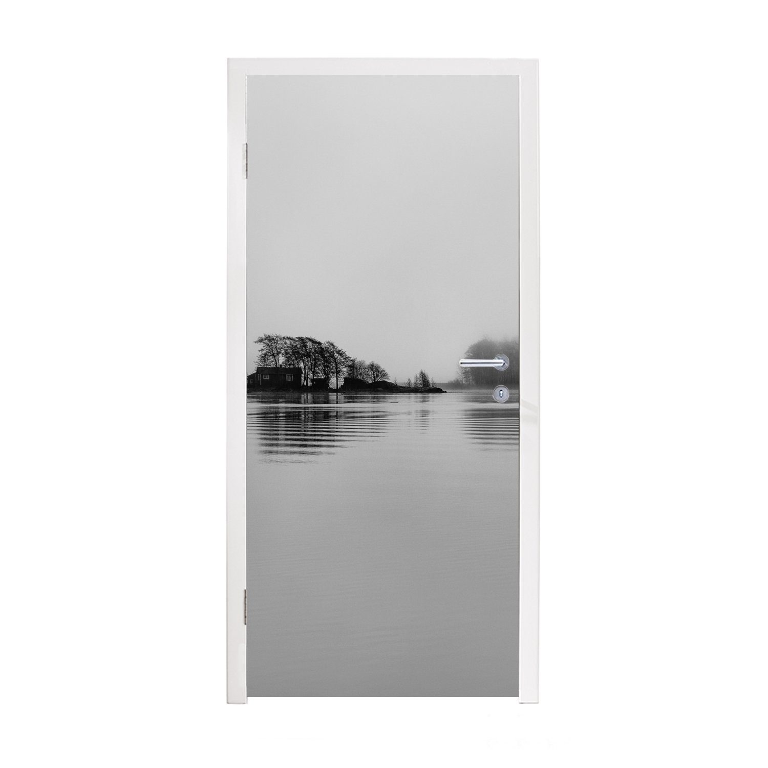 MuchoWow Türtapete Mehr Schwarz-Weiß-Fotos, Matt, bedruckt, (1 St), Fototapete für Tür, Türaufkleber, 75x205 cm