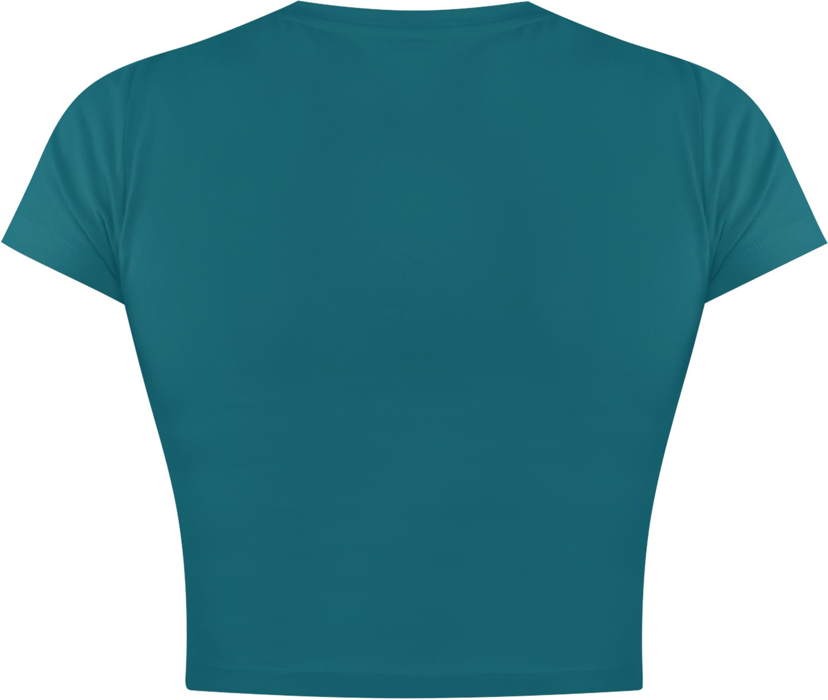 Janice Kurzarmshirt 3 x Damen crop T-Shirt hochgeschlossen Nerano Kurzes Shirt aus Baumwolle