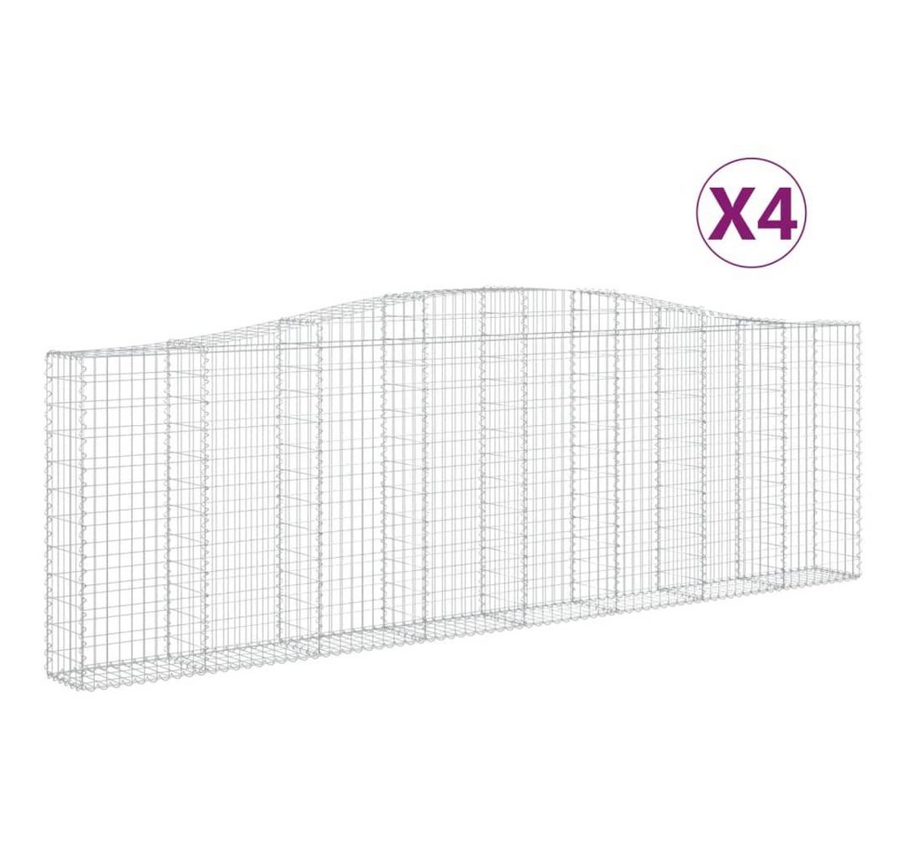 Thumbnail - vidaXL Seitenmarkise Gabionen mit Hochbogen 4 Stk 400x30x120140cm Verzinktes Eisen Sichtsch