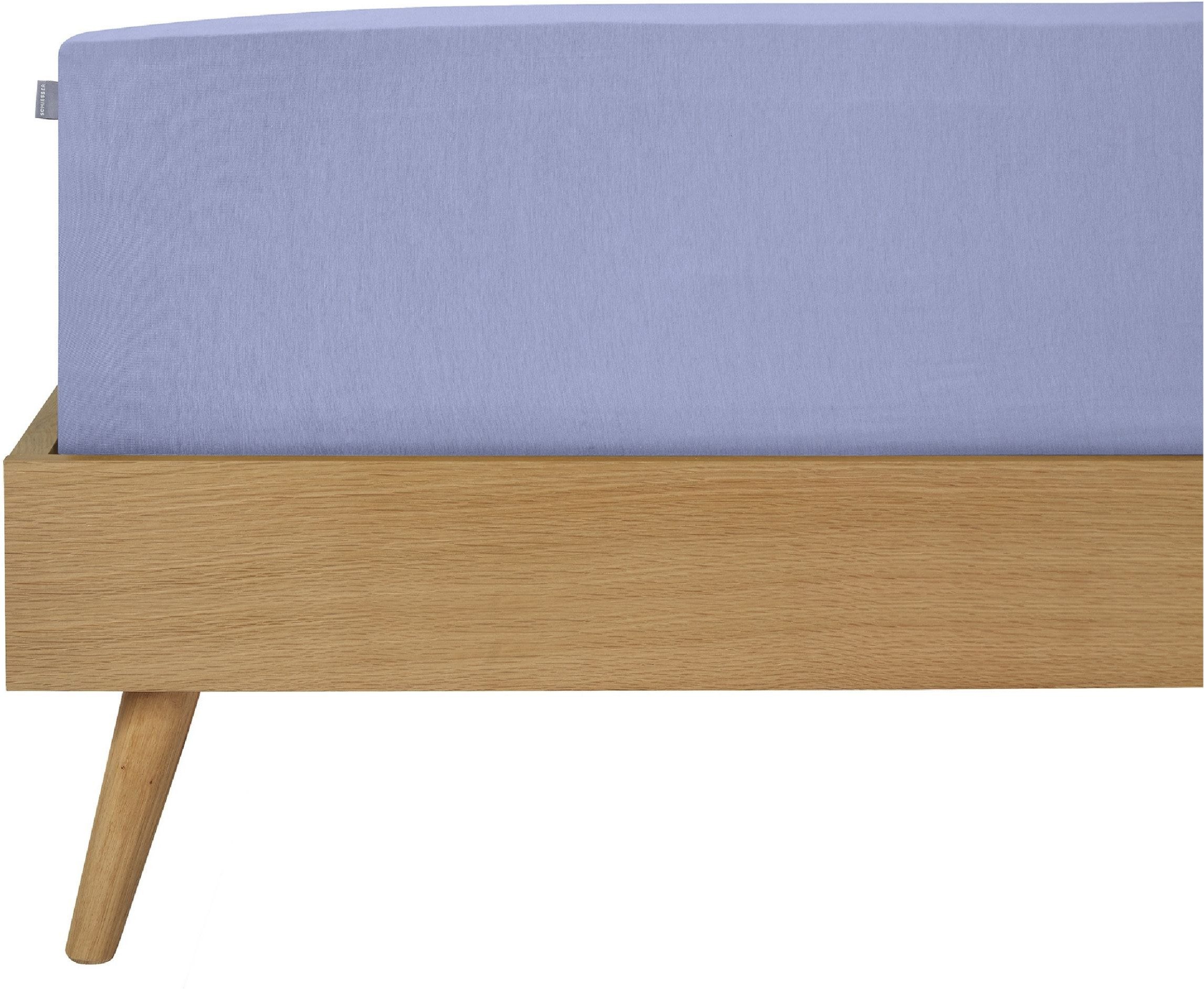 Schiesser Spannbettlaken Elli aus weicher Baumwolle mit Elasthananteil für flexiblen Sitz, Jersey-Elasthan, Gummizug: rundum, (1 Stück), für hohe Matratzen und Boxspringbetten, OEKO-TEX® MADE IN GREEN