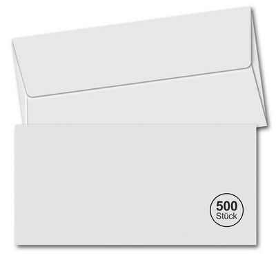 Homewit Briefumschlag 500 Stück DIN Lang Selbstklebende Weiße Briefumschläge 220 x 110 mm, Ohne Fenster