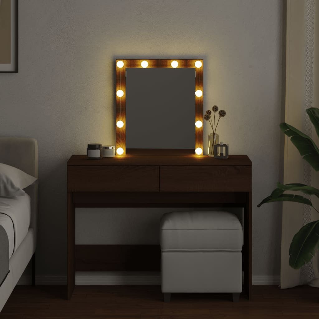 vidaXL Schminktisch Schminktisch mit LED Braun günstig online kaufen