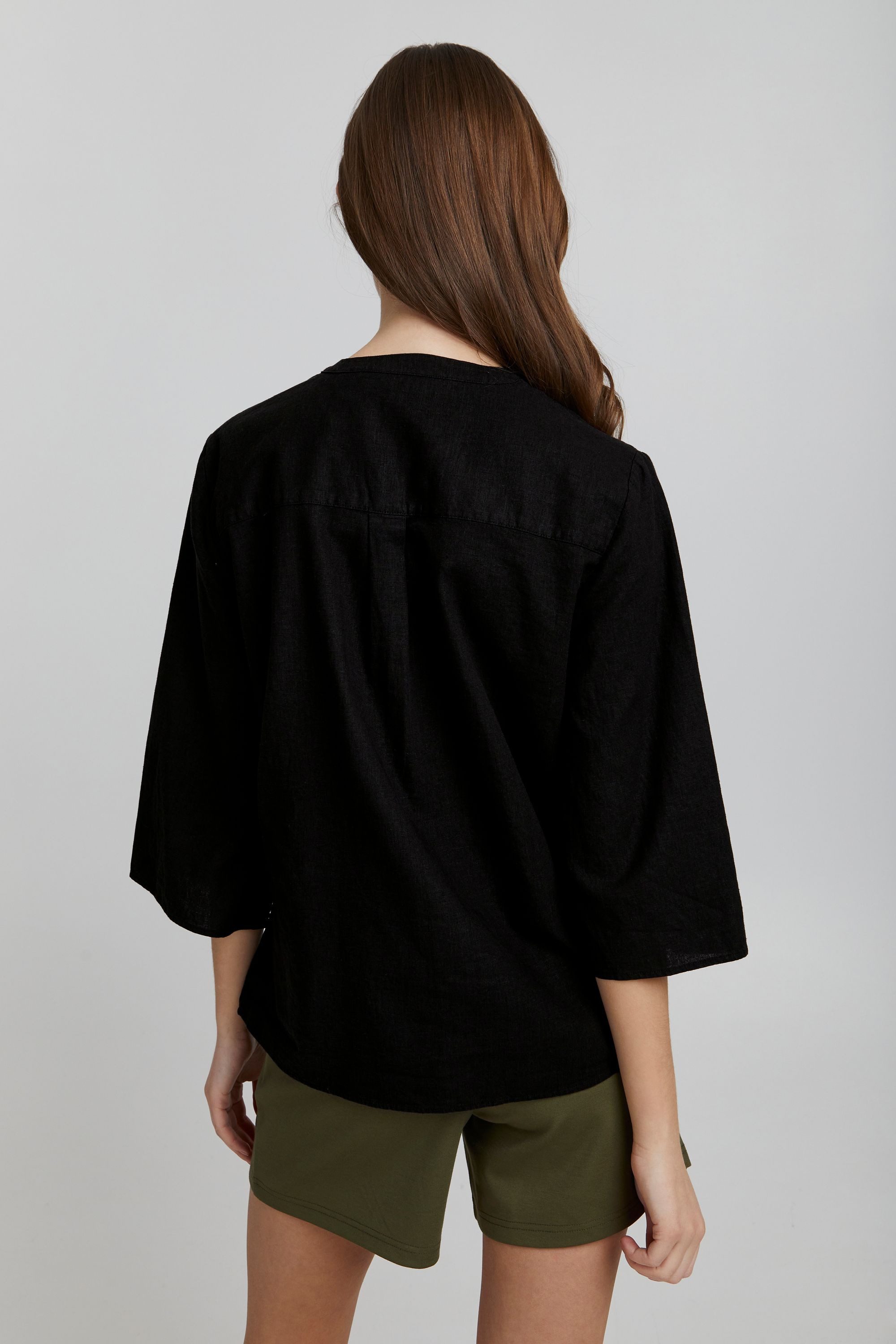 OXMO Shirtbluse OXAnea Bluse aus Leinenmix