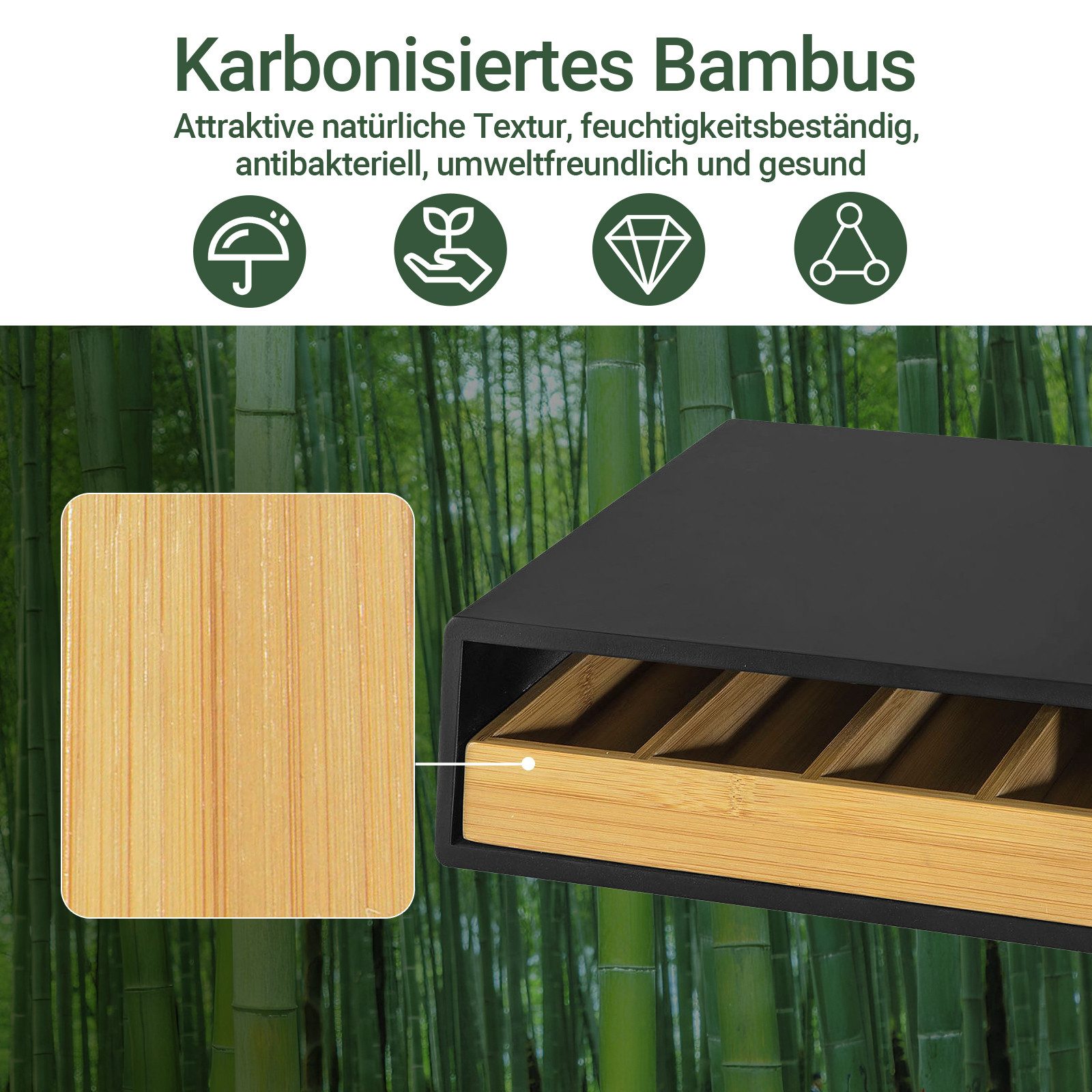 SoBuy Kapselspender FRG280, Monitorständer mit Schublade Aufbewahrungsbox Kapselhalter, Kaffeekapsel Box Schubladenbox zur Aufbewahrung von Kaffeekapseln