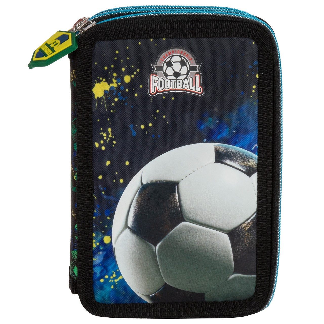 DERFORM Federtasche Fussball 2 Fach Federtasche Federmappe gefüllt Federmäppchen, (26-tlg)