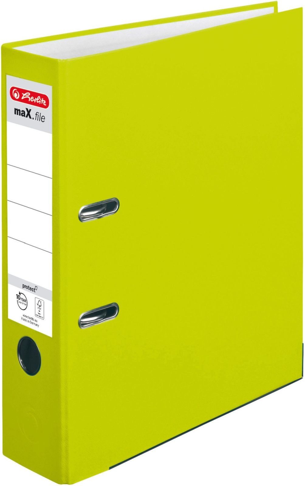 Herlitz Aktenordner Ordner maX.file protect A4 8cm neon grün PP-Kunststoffbezug