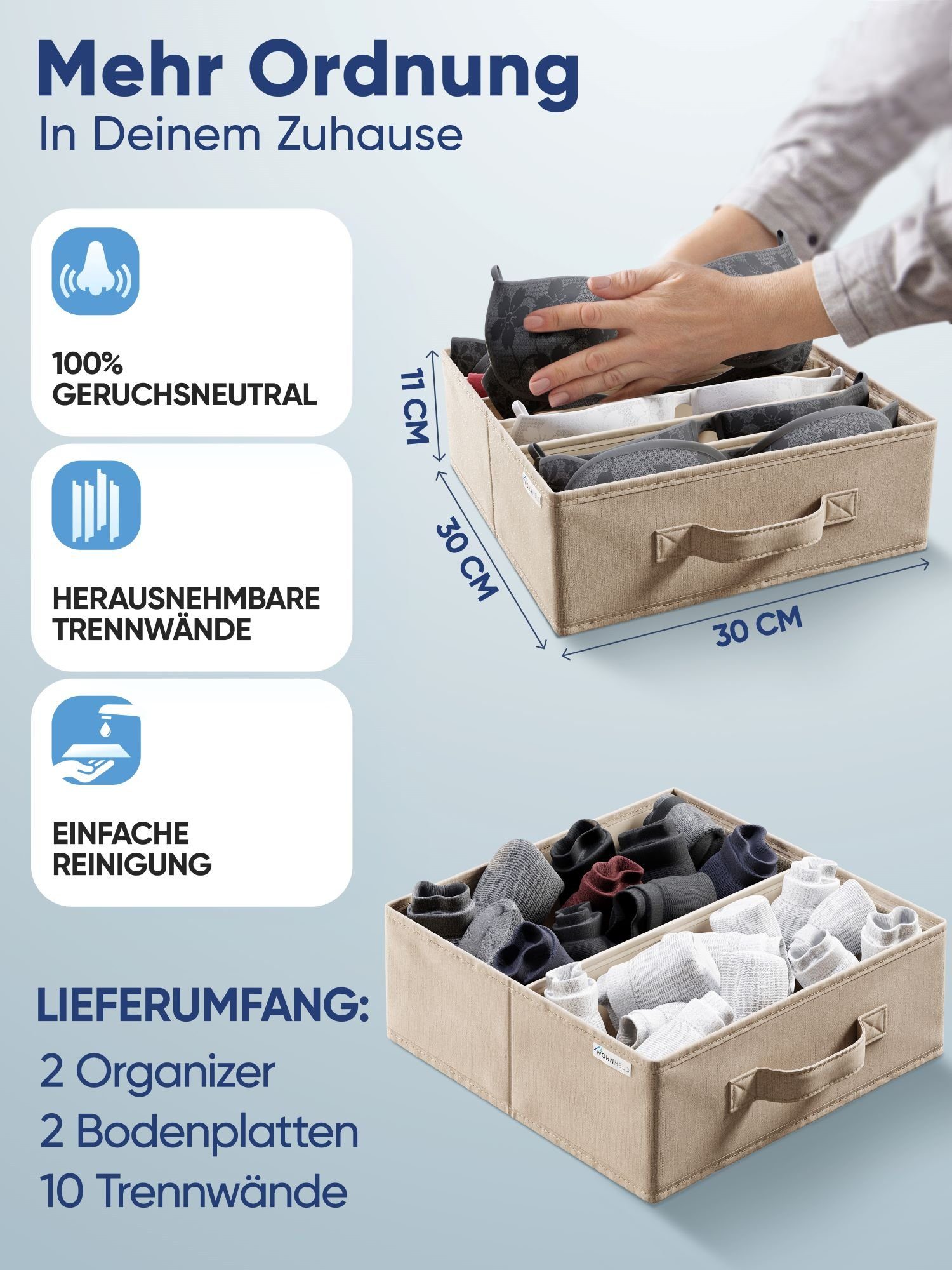Wohnheld Organizer Aufbewahrungsboxen für Wäsche Schubladen günstig online kaufen