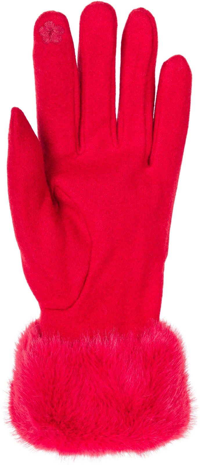 styleBREAKER Fleecehandschuhe Unifarbene Touchscreen Handschuhe mit Kunstfe günstig online kaufen