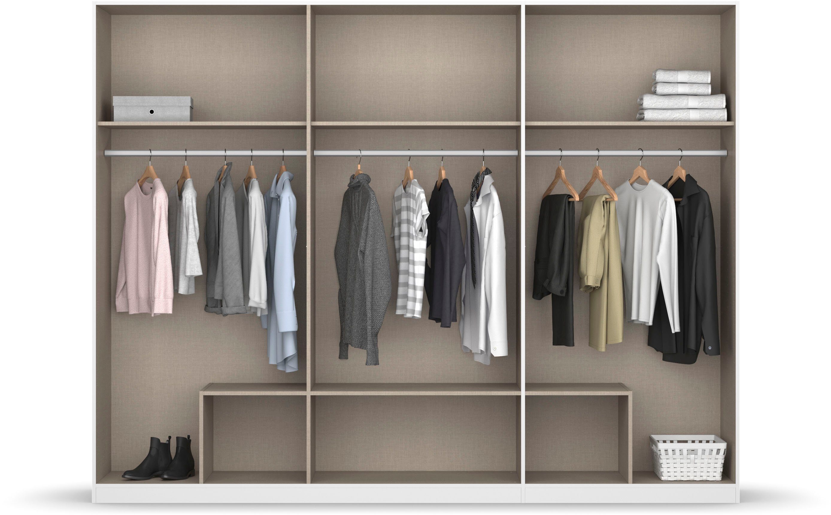 rauch Kleiderschrank Schrank Garderobe Ankleide GAMMA Breiten 91/136/181/226/271/315/360 cm (in 3 Ausstattungen BASIC/CLASSIC/PREMIUM (inkl. SOFT-CLOSE-Funktion – Bild 5 von 5