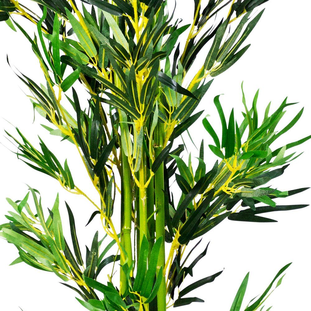 Kunstpflanze Bambus Kunstpflanze Pflanze Decovego cm mit Künstliche Echtholz Kunstbaum 180 Decovego