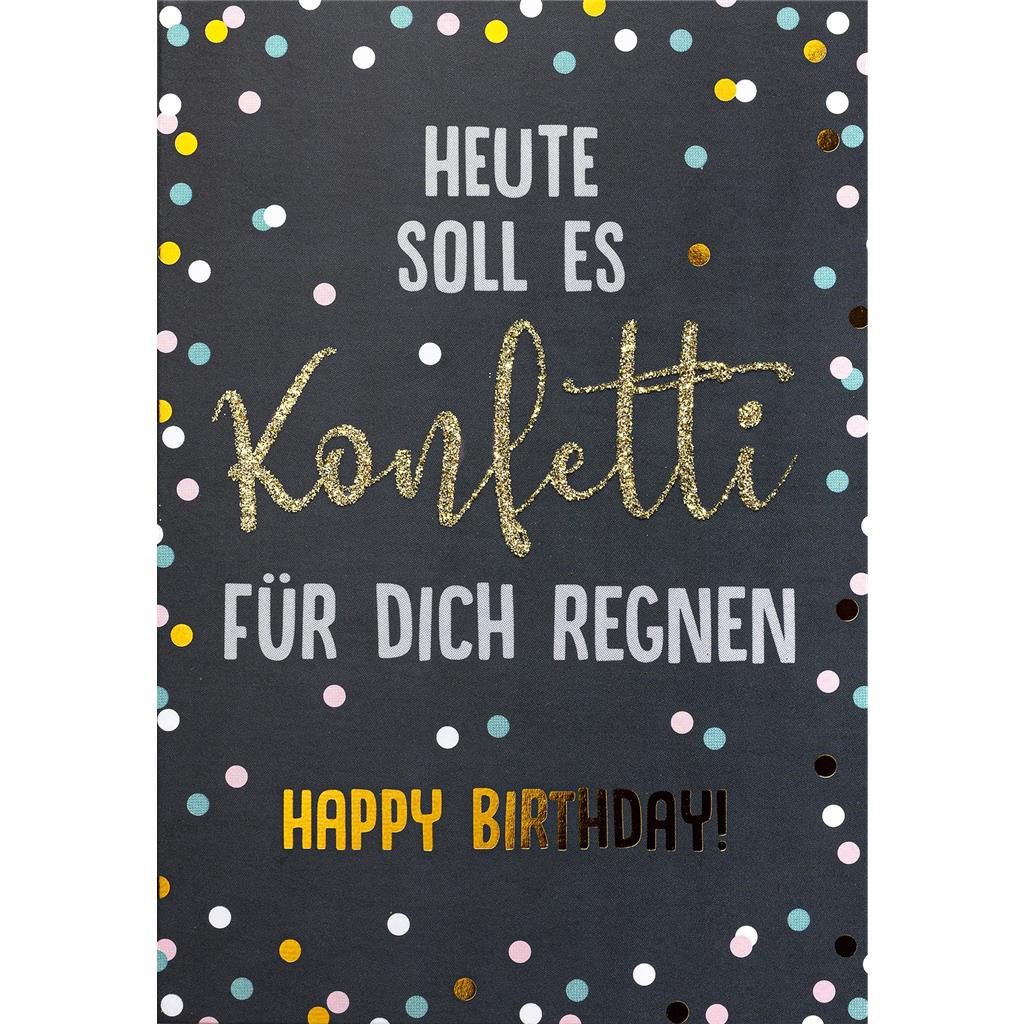 Perleberg Grußkarten Geburtstag - Bling Bling - Glückwunschkarte im Format 11,5x17cm mit