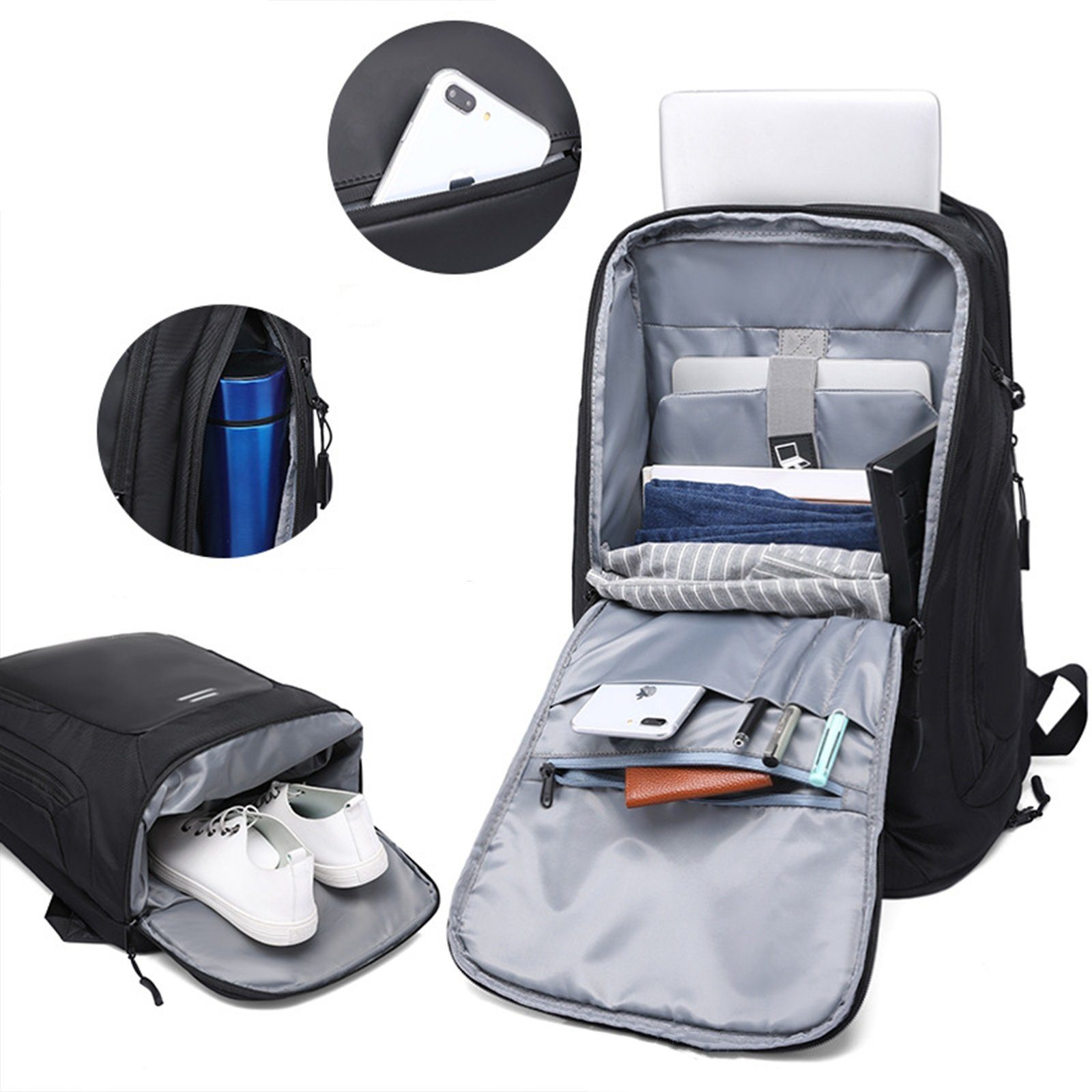 Freizeitrucksack Laptop Laptoprucksack Schuhfach, Reisen Backpack Reiserucksack Notebook (Leder Jungen mit für Rucksack Tasche Business Damen Uni REDOM mit Laptopfach), Handgepäck, Freizeit Rucksack Schule Arbeit Rucksäcke Schulrucksack, Laptop Laptoptasche Teenager Reisen Herren Sportrucksack,