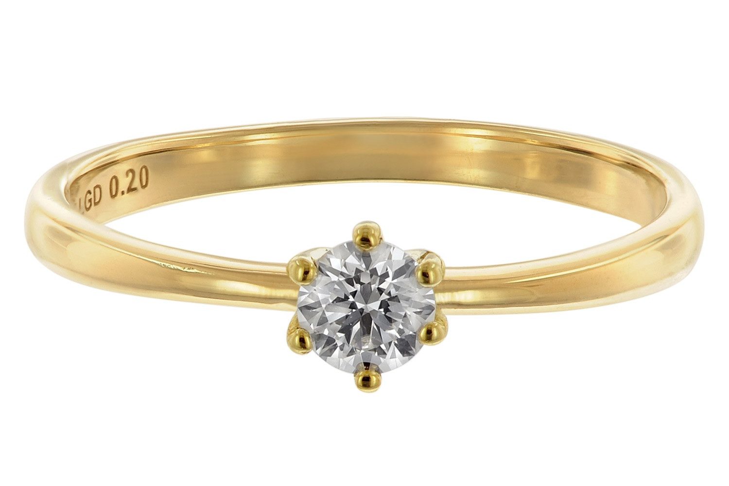 Glizz Solitärring Damenring mit Lab Grown Diamant 0,20 ct. Gold 333 Brillan günstig online kaufen
