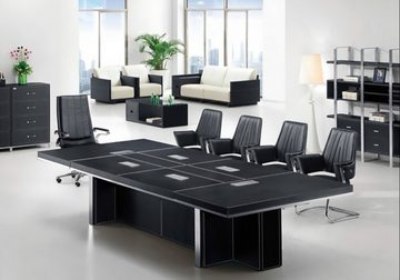 Jet-Line Konferenztisch Büromöbel Besprechungstisch Dallas schwarz 3,6 m