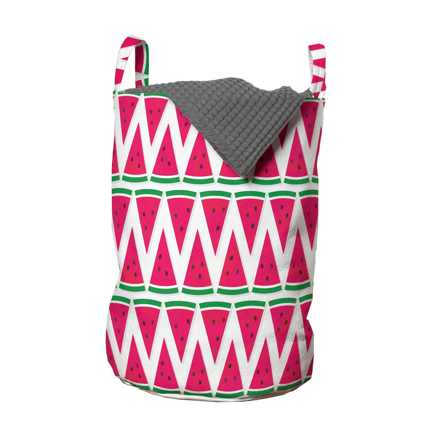 Abakuhaus Wäschesäckchen Wäschekorb mit Griffen Kordelzugverschluss für Waschsalons, Wassermelone Triangle Scheiben