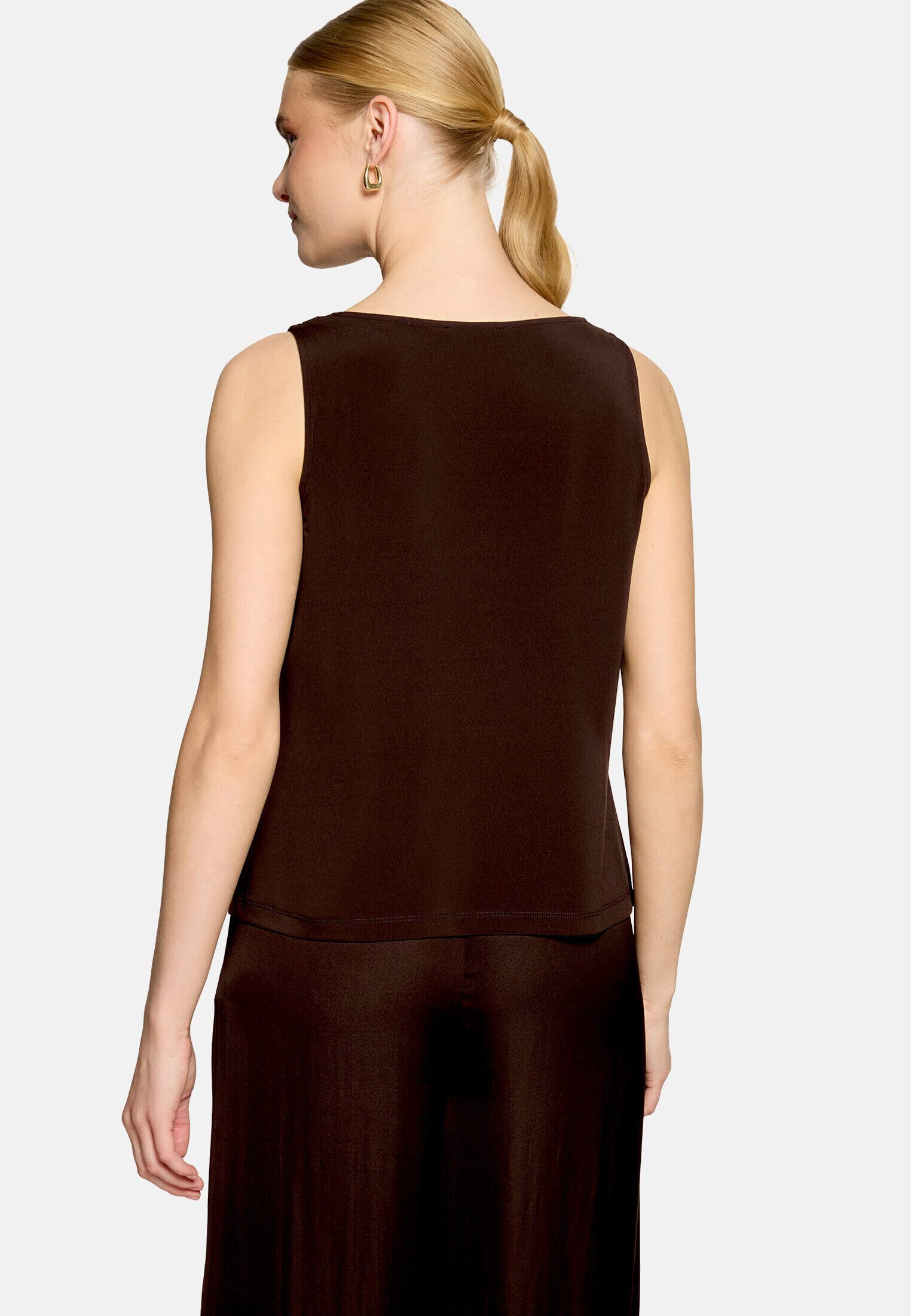 Zero T-Shirt Damen mit Wasserfallausschnitt (1-tlg) Material – Bild 3 von 5