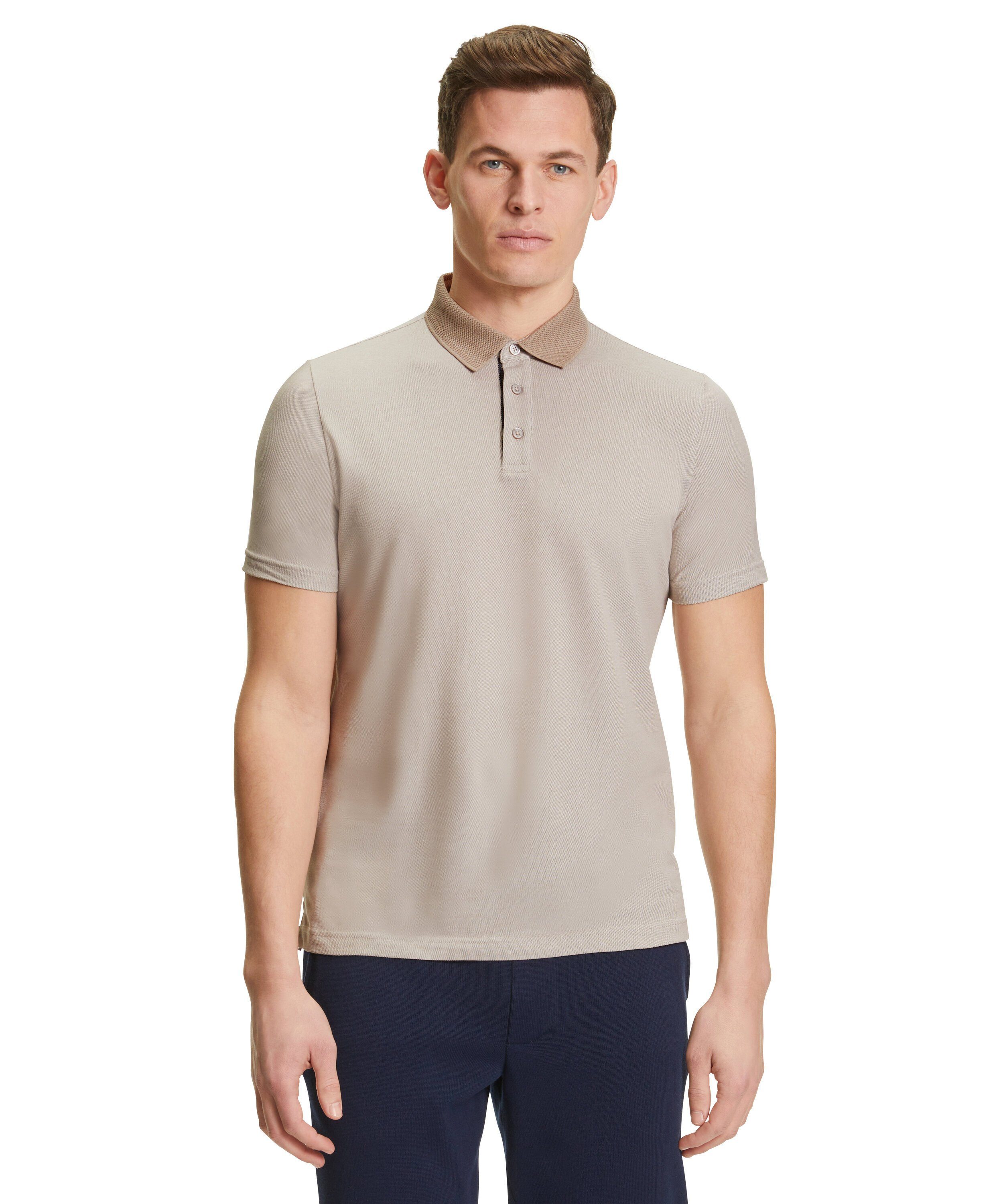 FALKE Poloshirt mit cognac (4180) Baumwolle