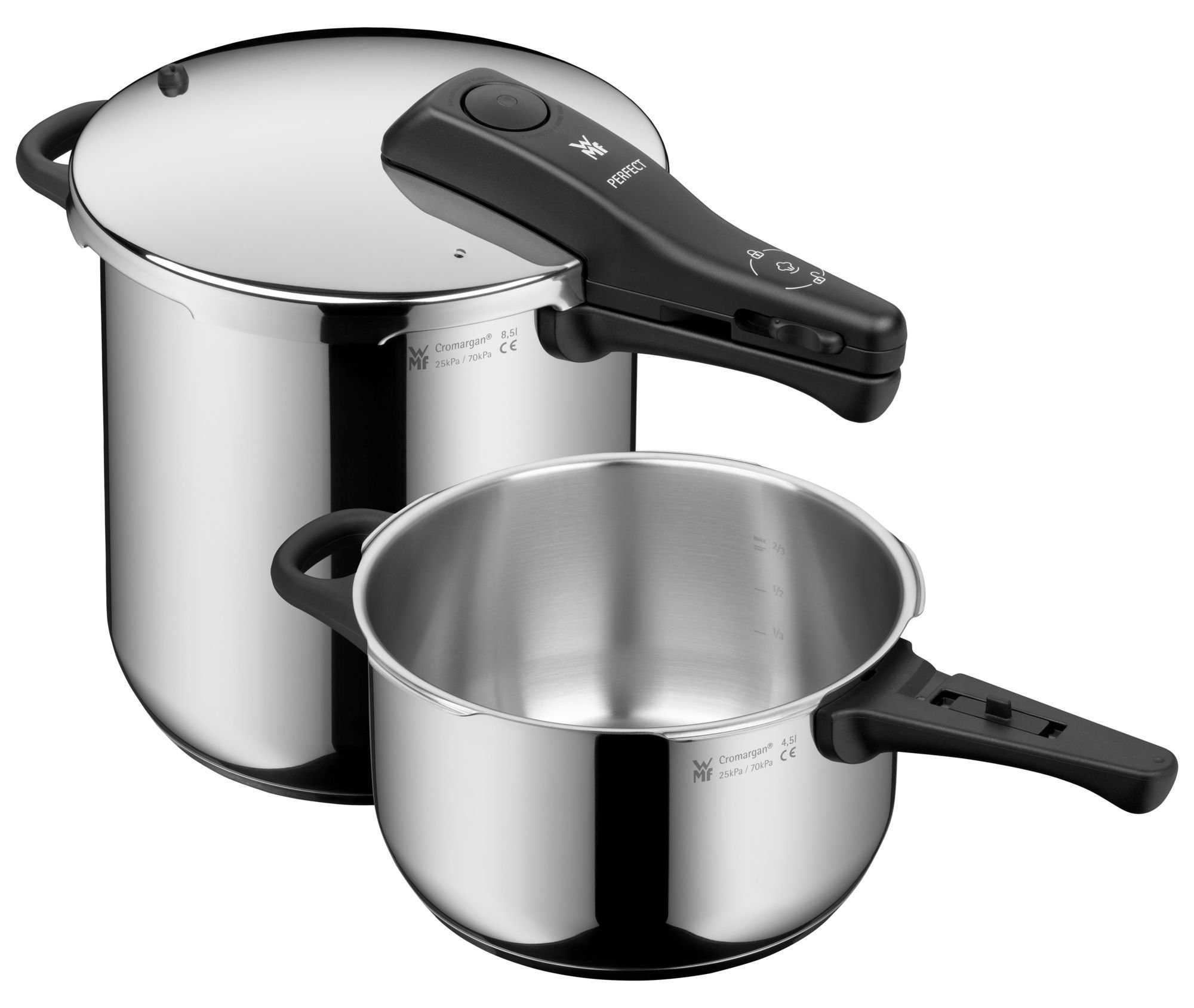WMF Schnellkochtopf Perfect One Pot Schnellkochtopf-Set, 22 cm, 8,5 und 4,5 Liter, One Pot