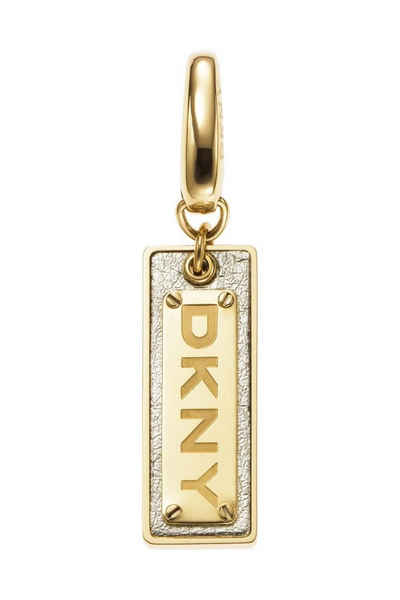 DKNY Charm-Einhänger Anhänger, aus Edelstahl, Gold, Karabiner