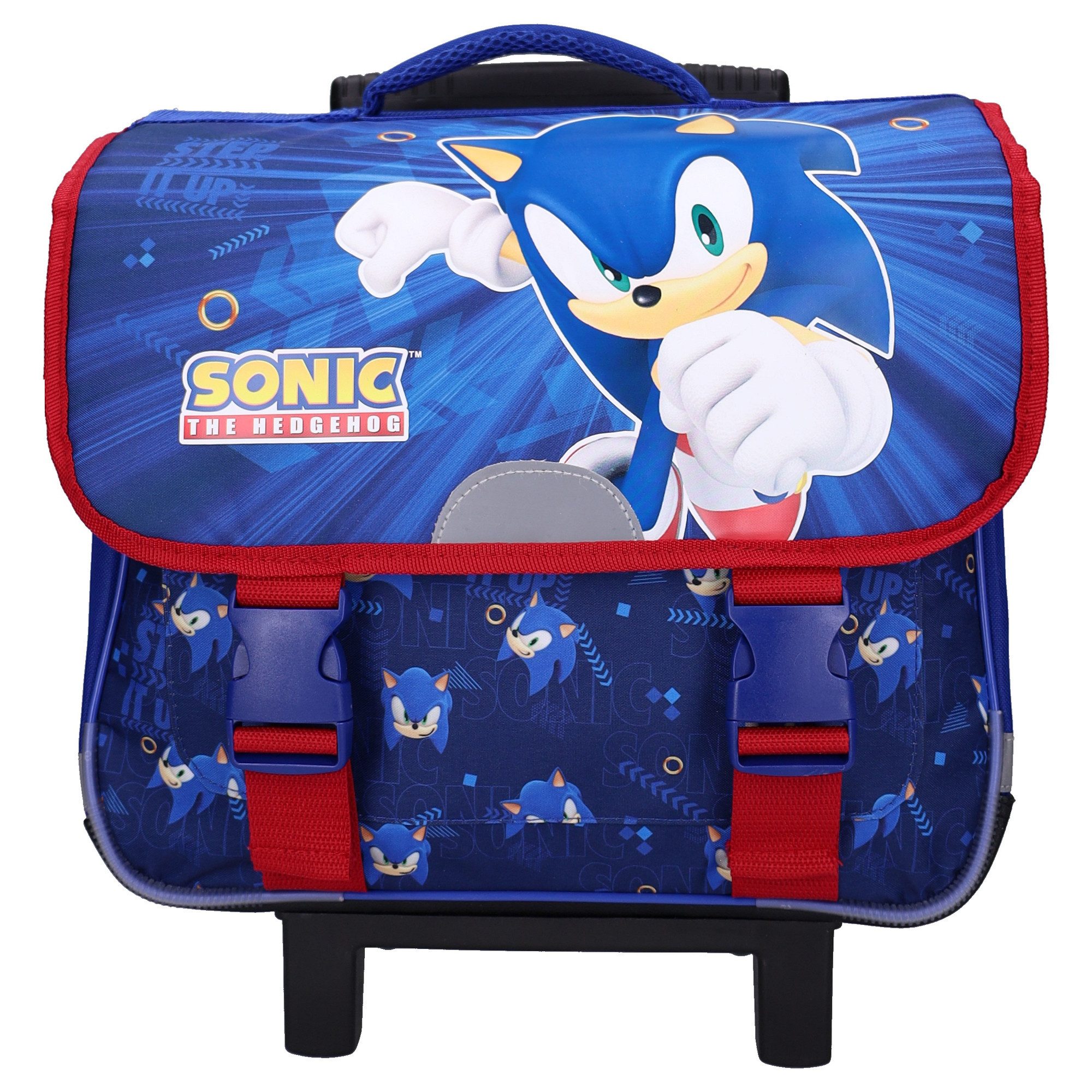Sonic The Hedgehog Kinderrucksack Still Unstoppable Schultrolley mit Frontfach und Schultergurten