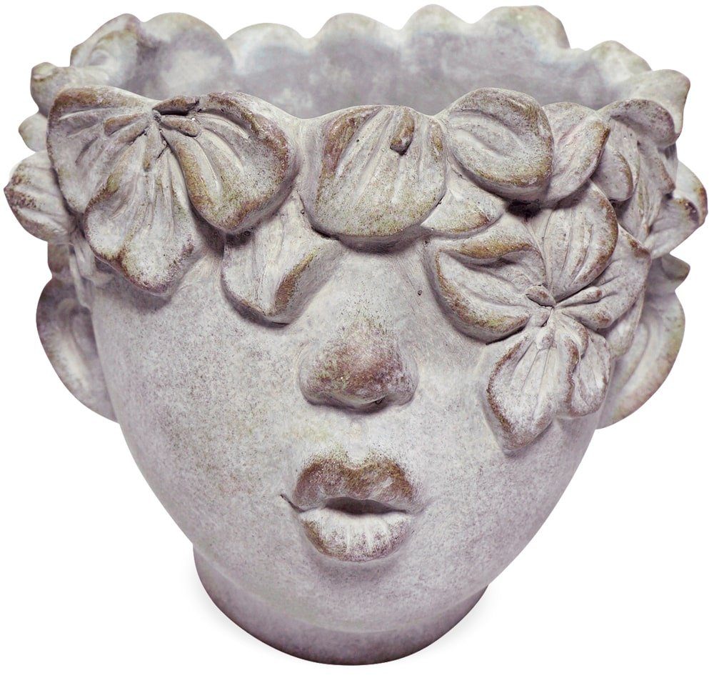 matches21 HOME & HOBBY Blumentopf Kopf mit Blüten & Blättern Kussmund Pflan günstig online kaufen