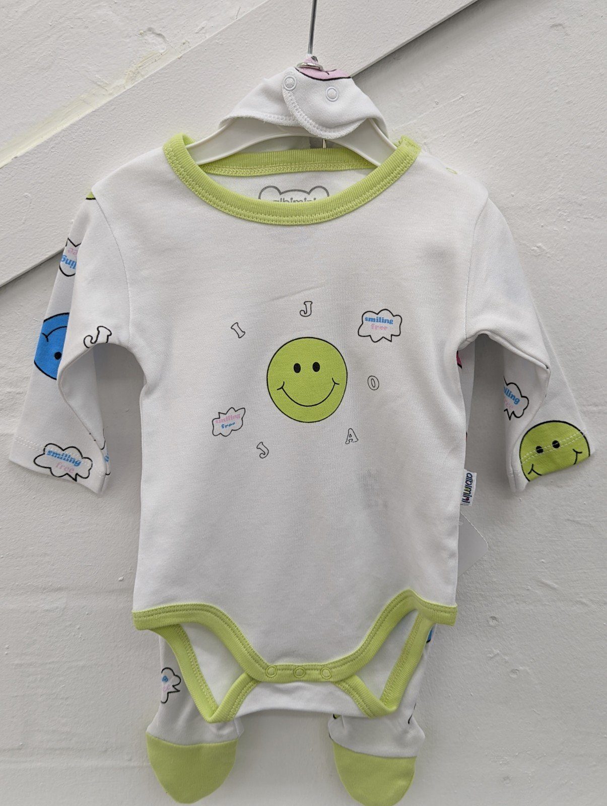 Grün 3-teilig Baby albimini Anzug Kinderanzug Hose-Body/Overall-Tuch