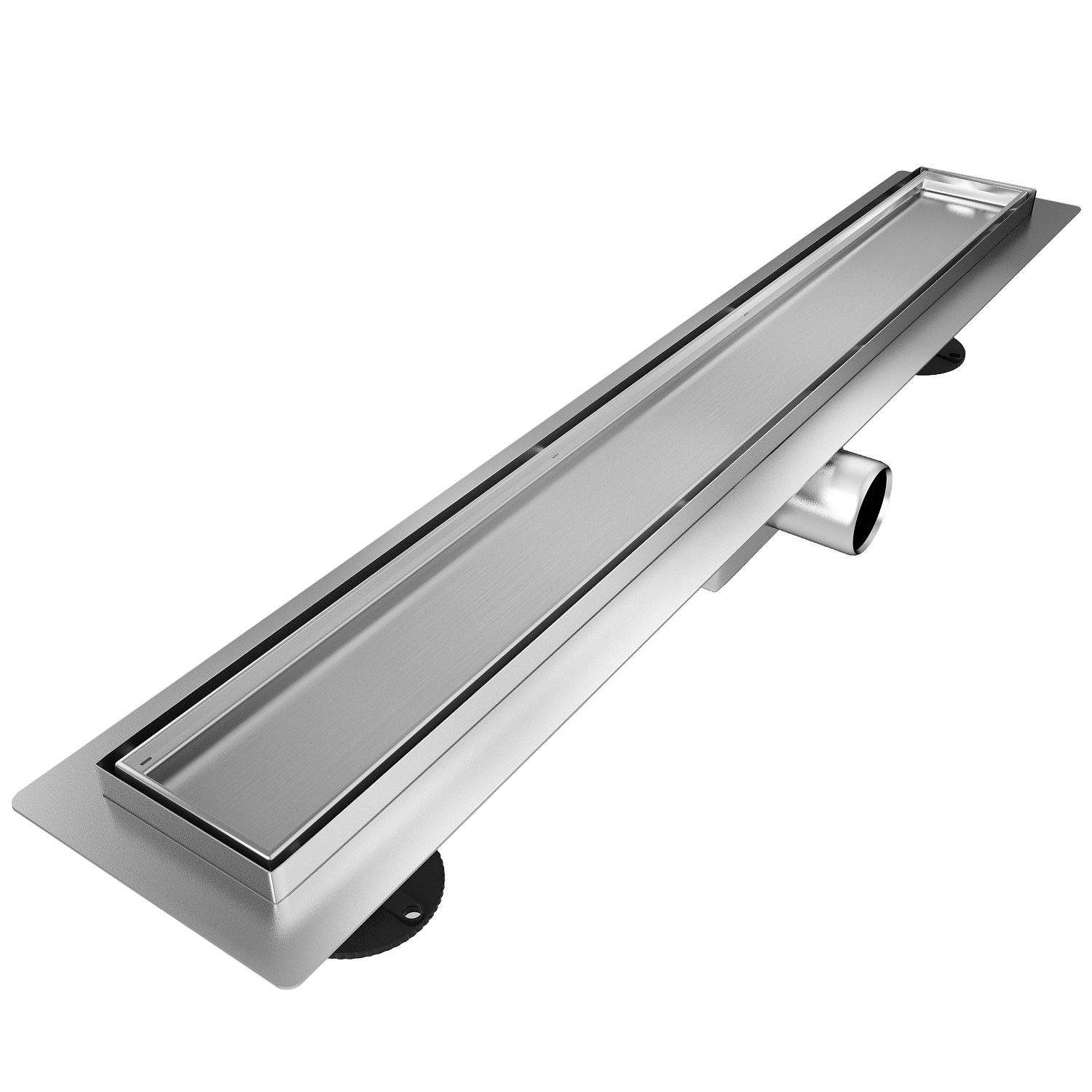 SONNI Duschrinne Edelstahl Duschrinne 70 cm komplettset befliesbar Bodenablauf Flach, Abflussrinne Siphon Ablaufrinne Bad