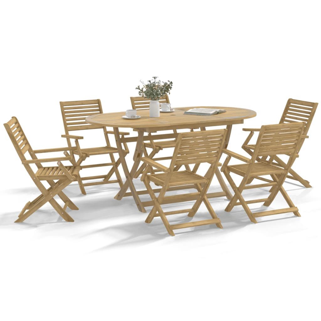 vidaXL Gartenstuhl Klappstühle, 8 Stück, 54,5 x 61,5 x 86,5 cm, Massivholz (8 St)
