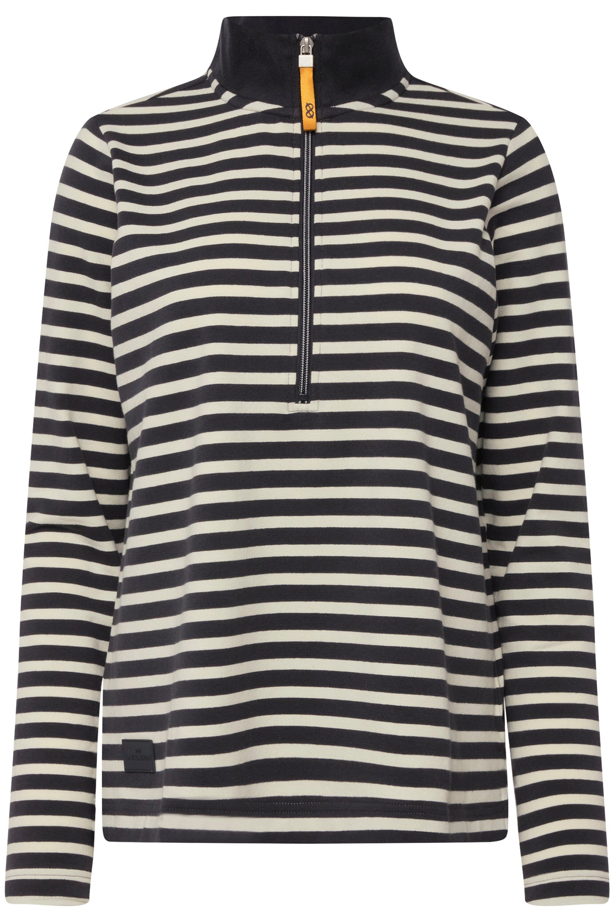 Laurasøn Sweatshirt Sweatshirt Ringel Troyer-Kragen Langarm günstig online kaufen