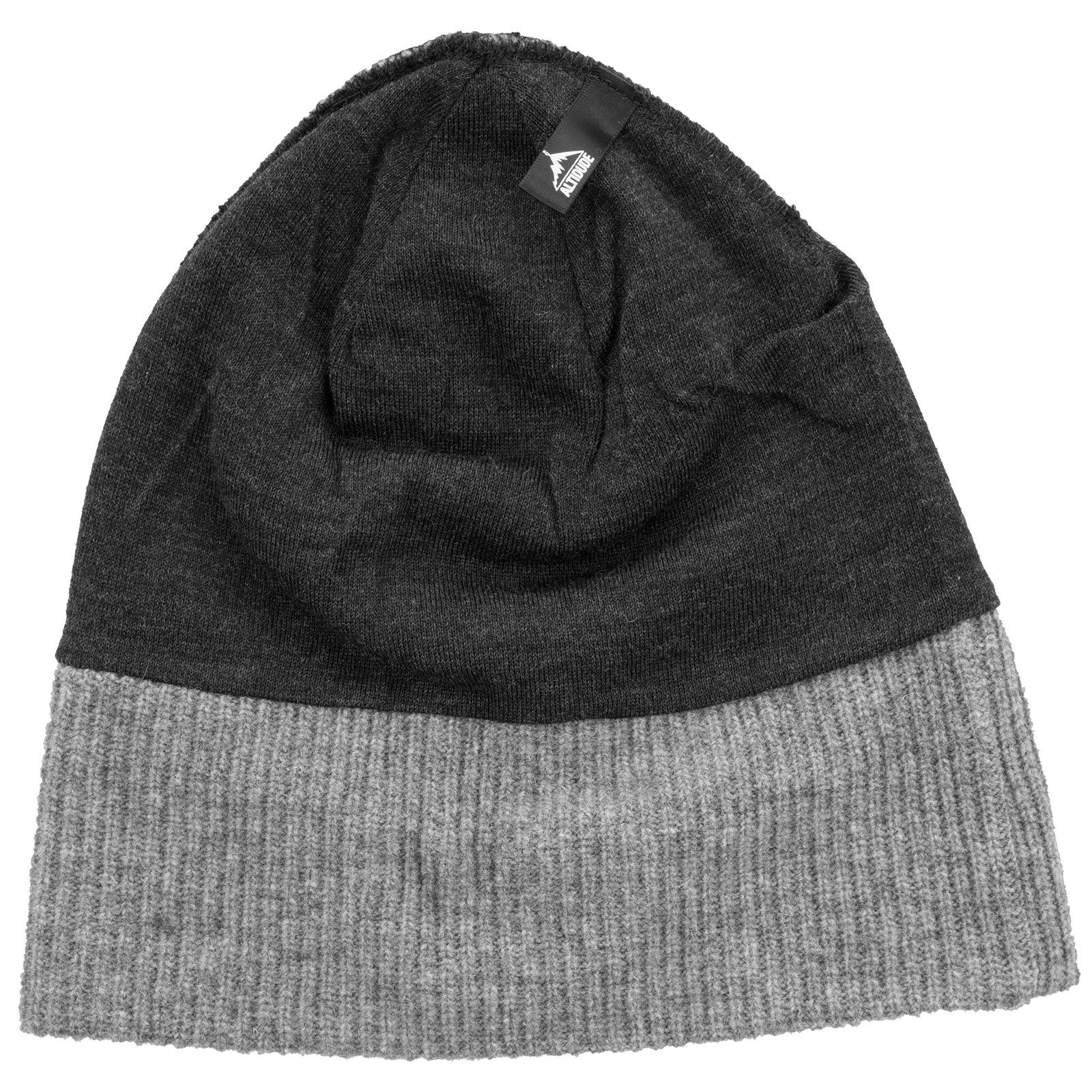 Beanie Beanie Grob ALTIDUDE Strickmütze Grau Rip Hermit Unisex Winter Mütze Wolle Merino