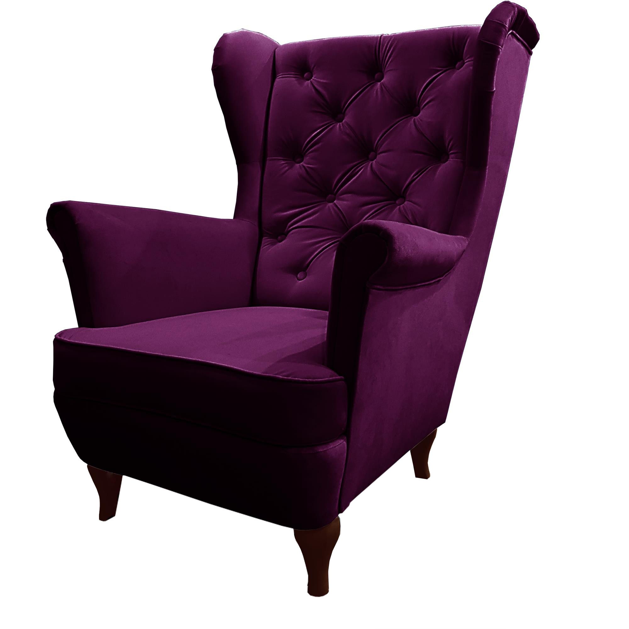 Beautysofa Ohrensessel Sessel FALCO Chesterfield Wohnzimmersessel Fernsehsessel