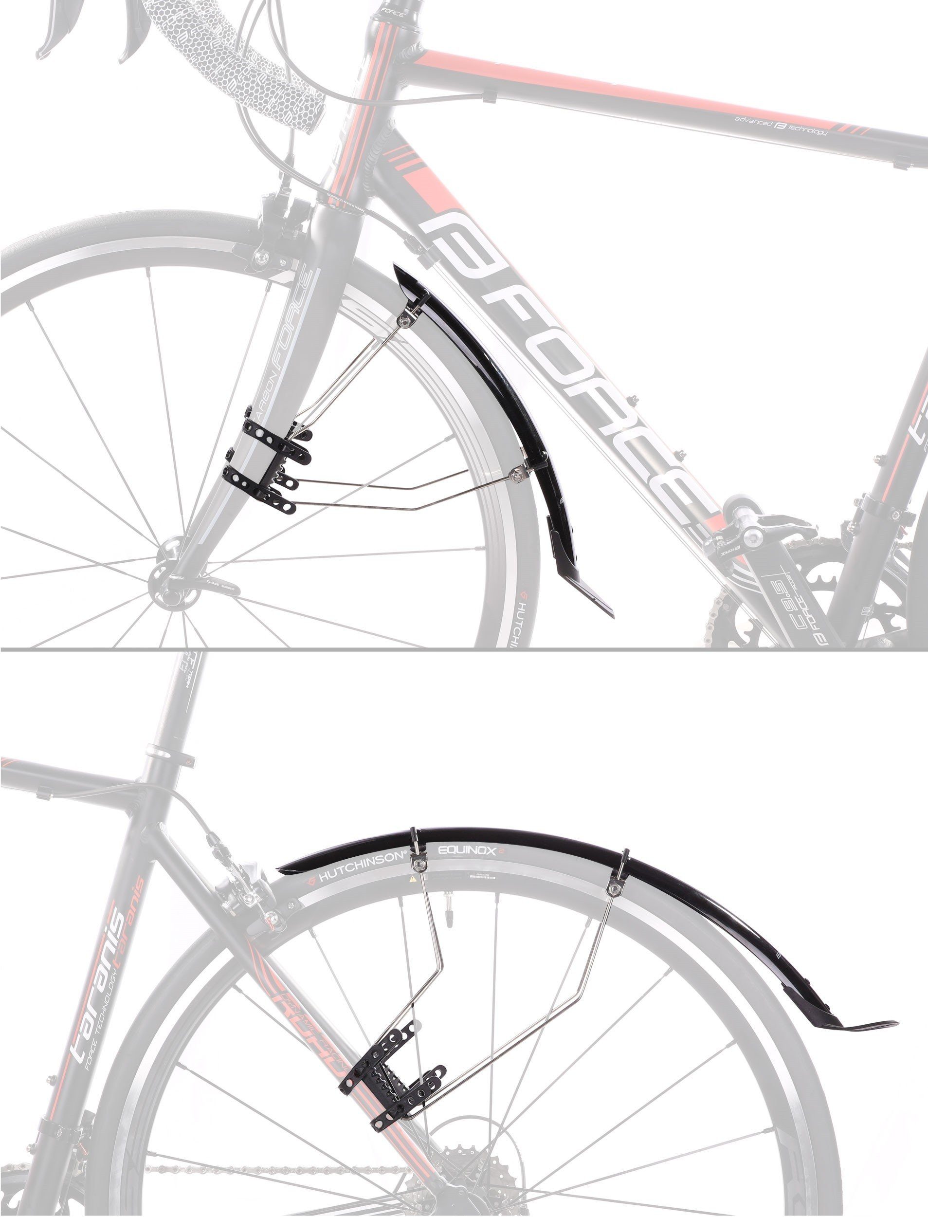 FORCE Schutzblech Force Schutzblech 28" mit Streben in Breite 42mm auch für Carbon Rahme