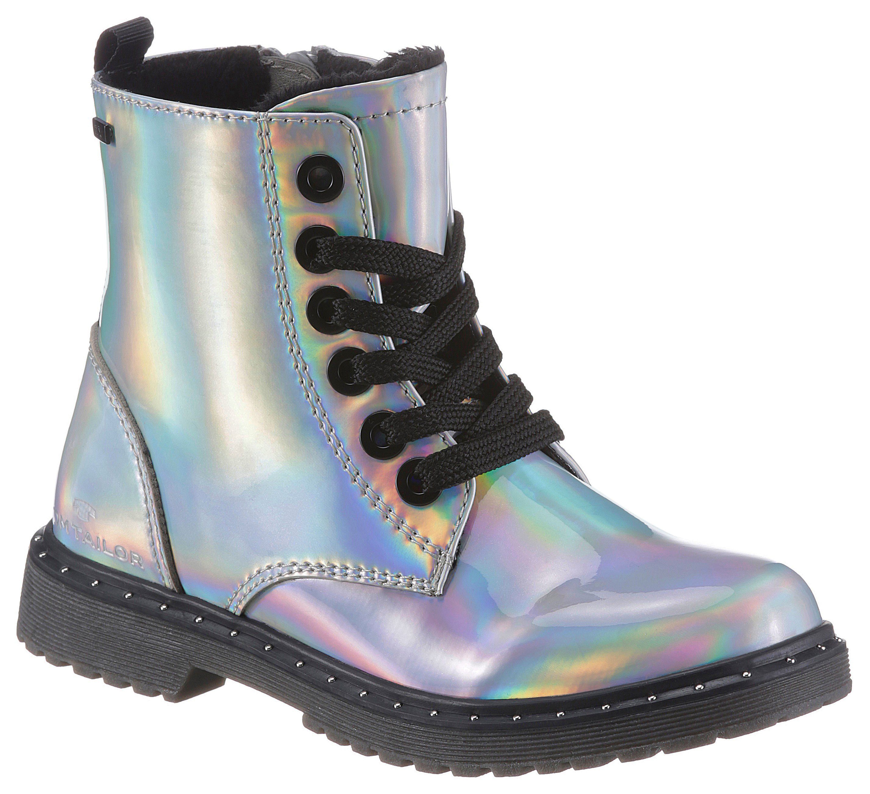 TOM TAILOR »Tom Tailor Stiefel mit Warmfutter für Mädchen TEX-Membran  rainbow Lackoptik modisch« Stiefel