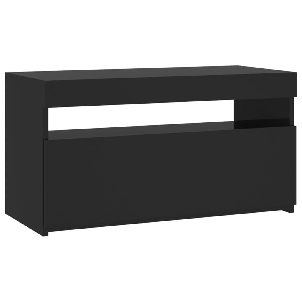 vidaXL TV-Schrank TV-Board mit LED-Leuchten Schwarz 75x35x40 cm günstig online kaufen