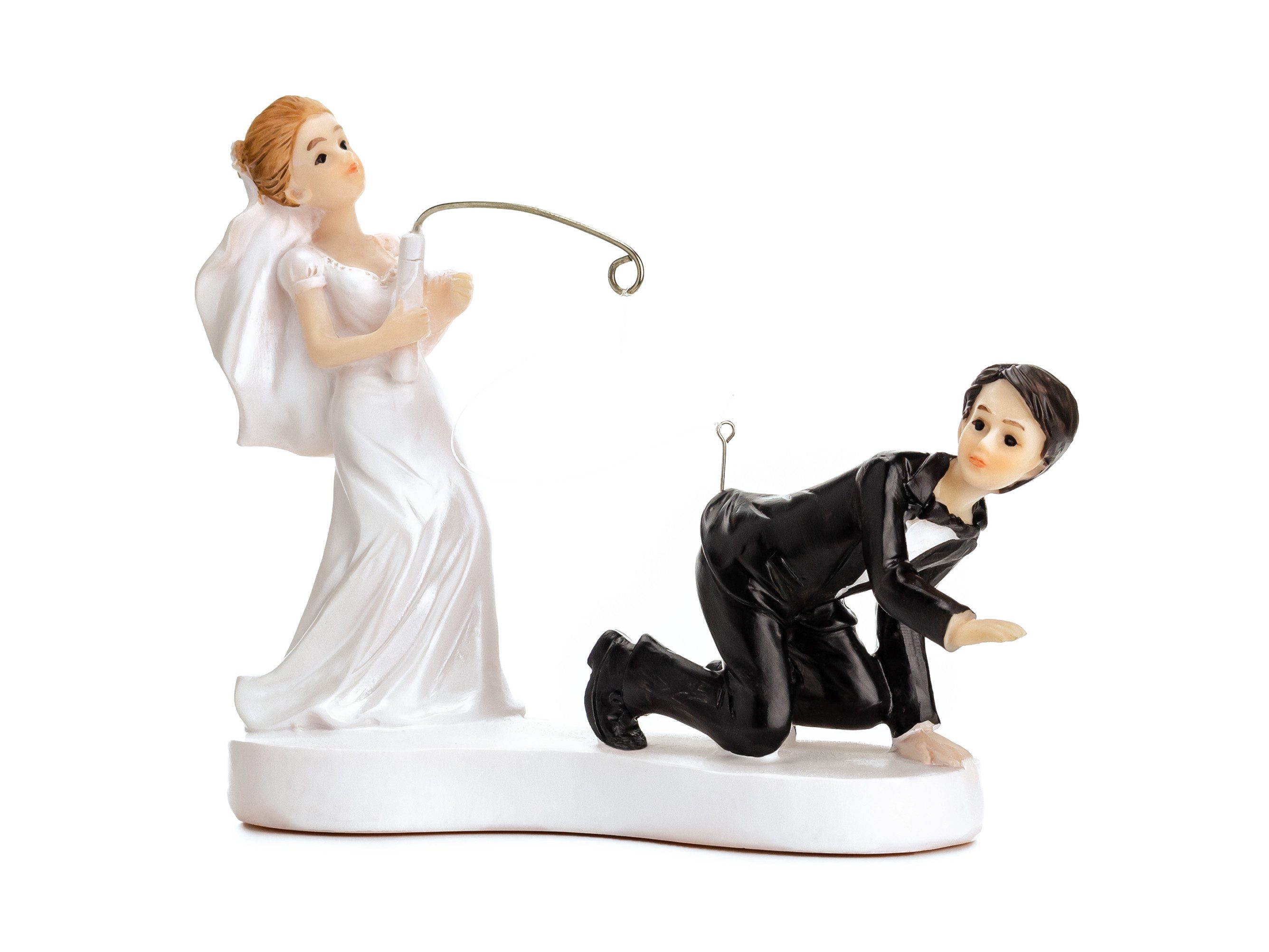 partydeco Dekoobjekt Figur Frischvermählte 'Newlyweds' mit Angelrute -