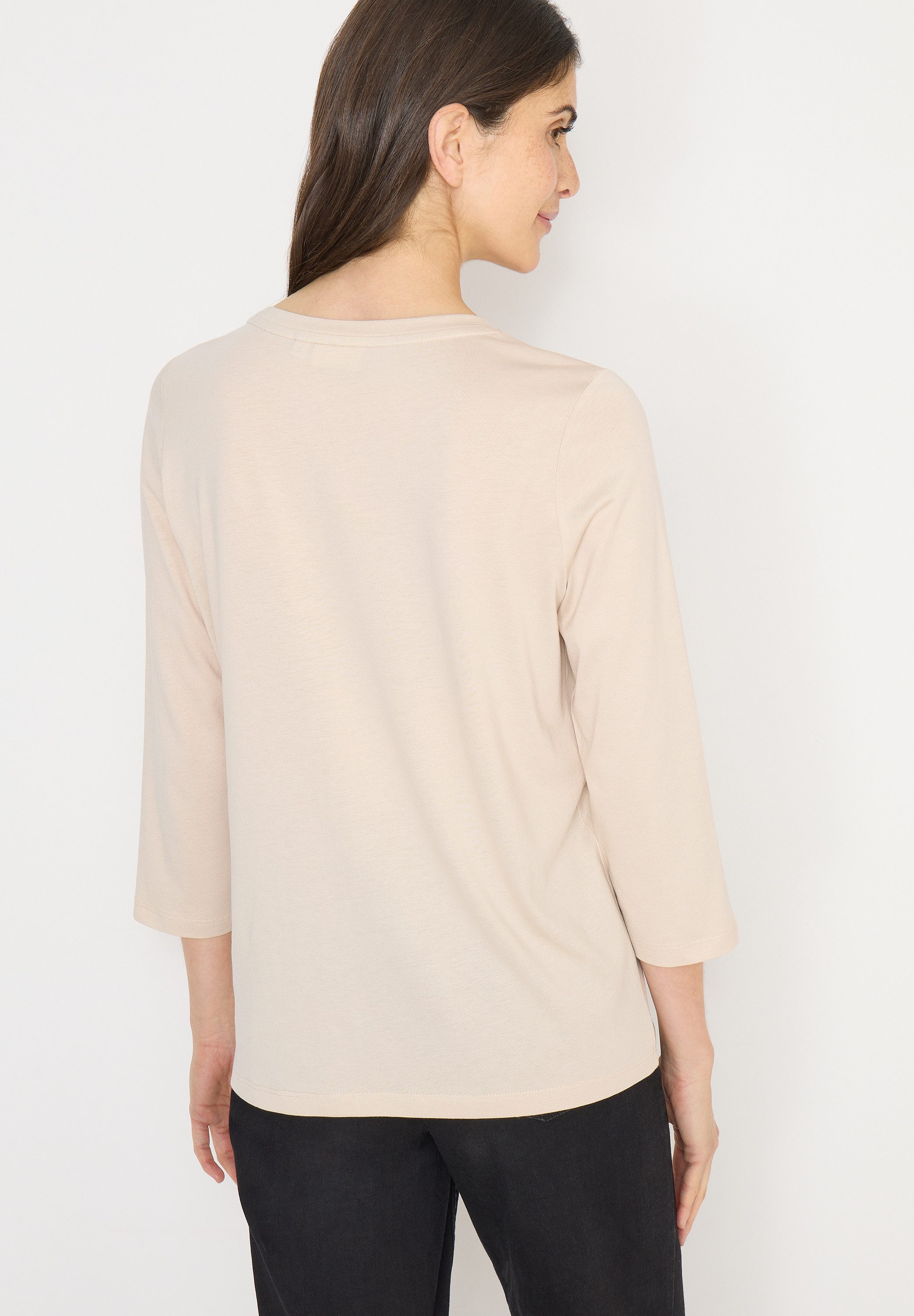 CECIL 3/4-Arm-Shirt Hotfix mit Schmucksteinen, Rundhalsform