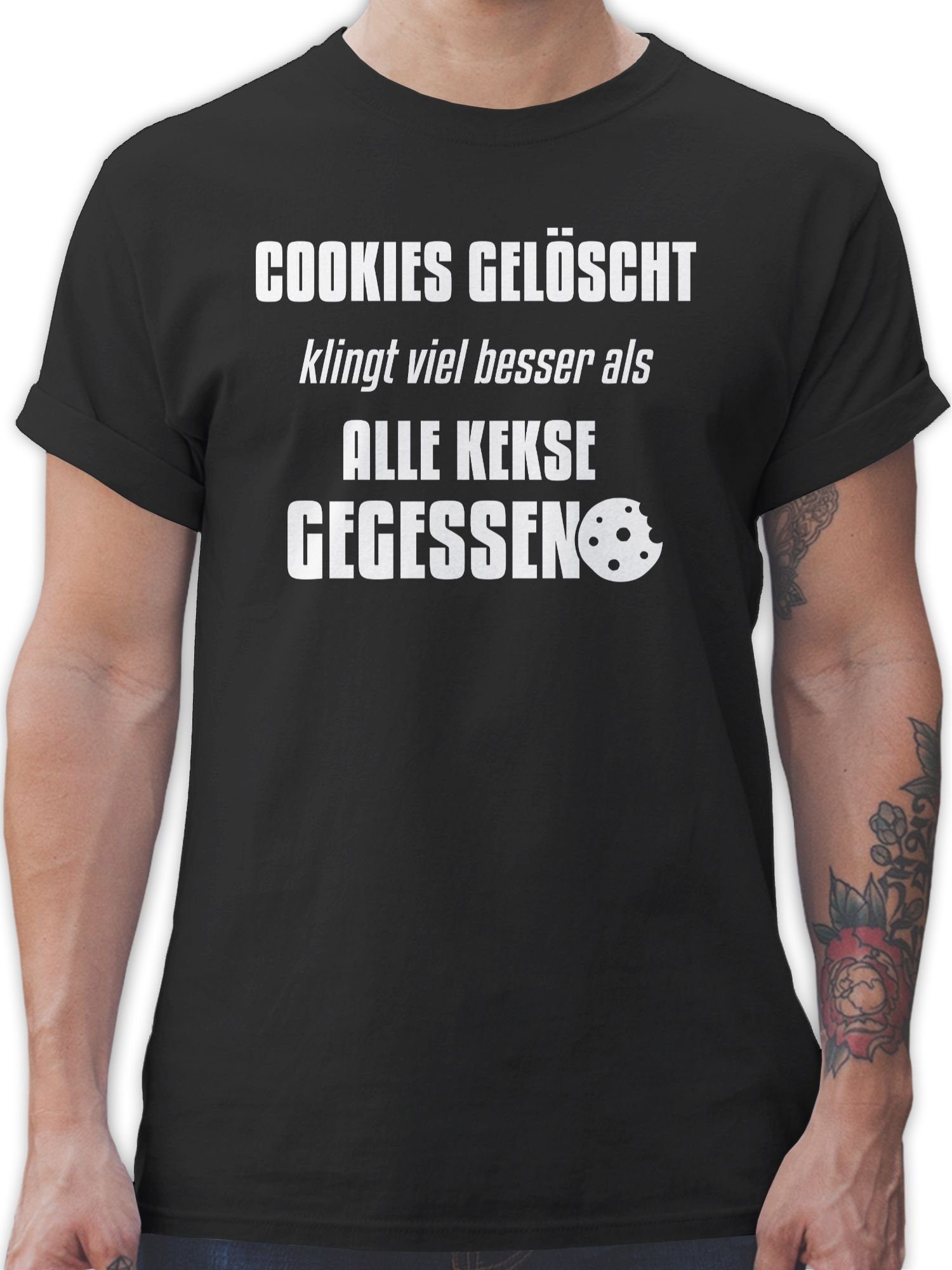 Shirtracer T-Shirt Cookies gelöscht Nerd Geschenke 1 Schwarz
