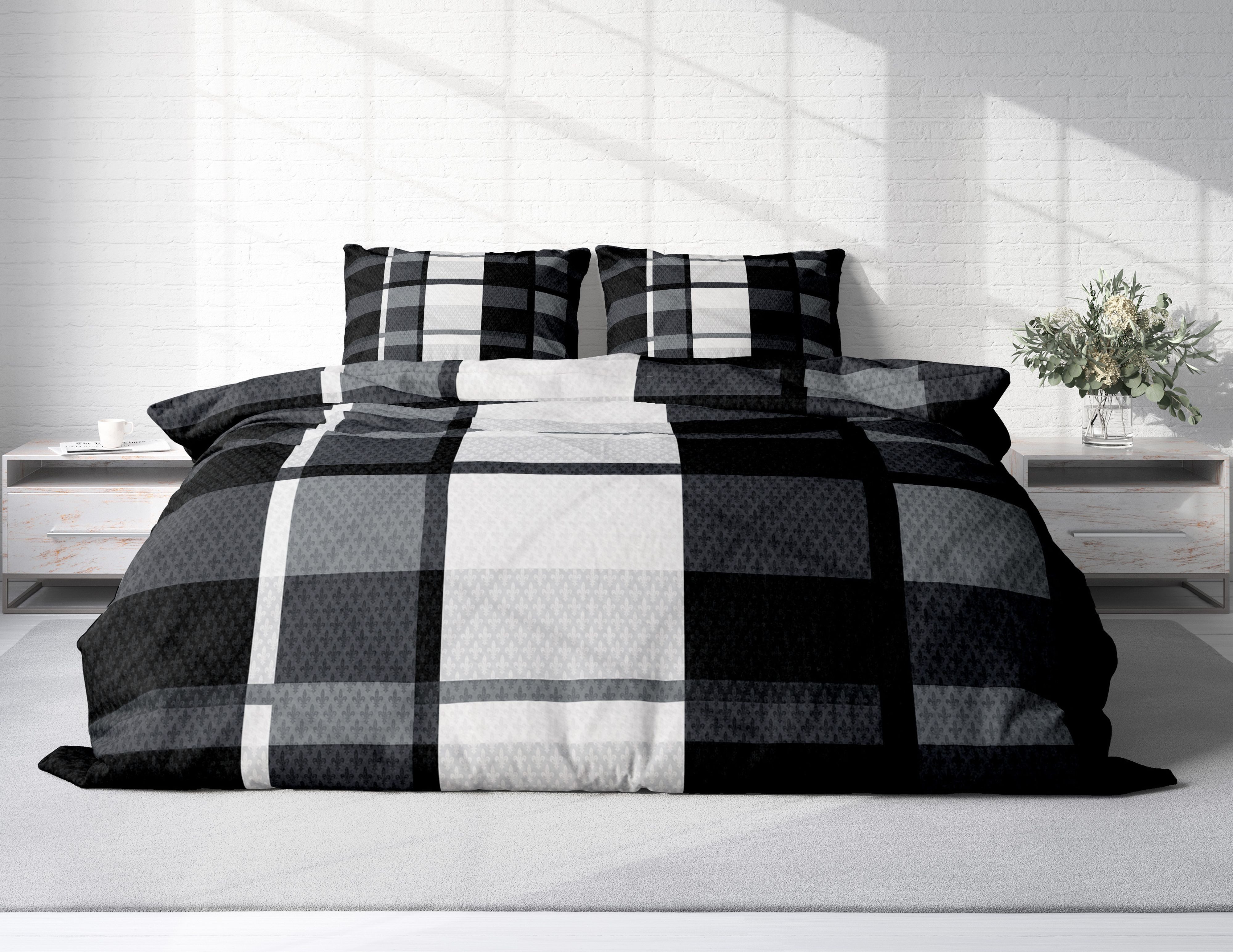 One Home Bettwäsche Modern, Fleece, 3 teilig, Kariert, kuschelig flauschig günstig online kaufen