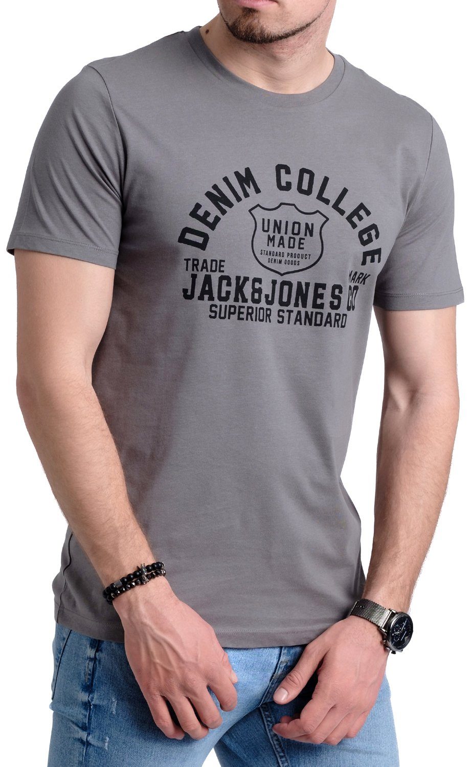 aus OPT18 & Print-Shirt mit Jones T-Shirt Baumwolle Aufdruck Jack