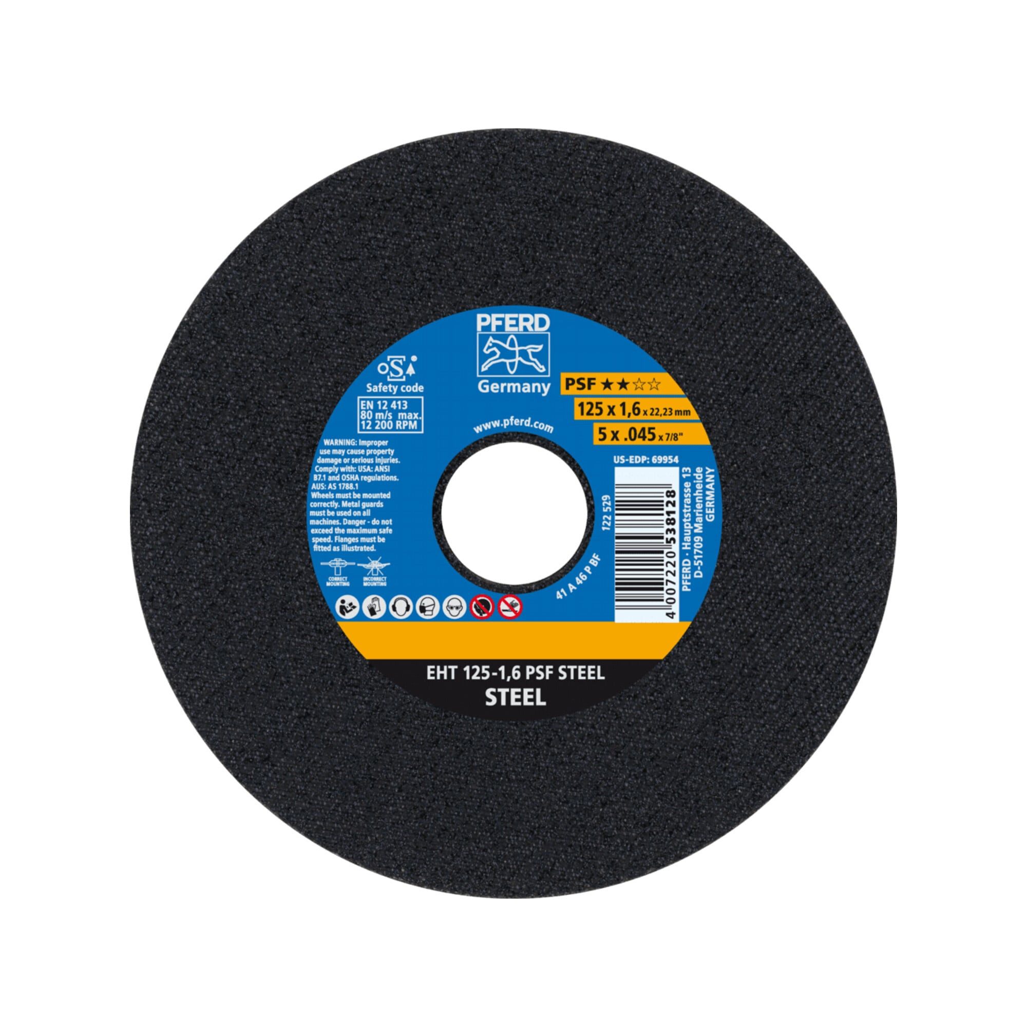 Pferd Trennscheibe PFERD TOOLS Trennscheibe EHT 125x1,6x22,23 mm gerade Universallinie PS