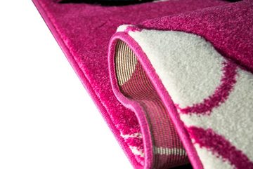 Kinderteppich Kinderteppich Spielteppich Kinderzimmer Teppich Einhorn Design mit Konturenschnitt Pink Creme Türkis, Teppich-Traum, rechteckig, Höhe: 13 mm