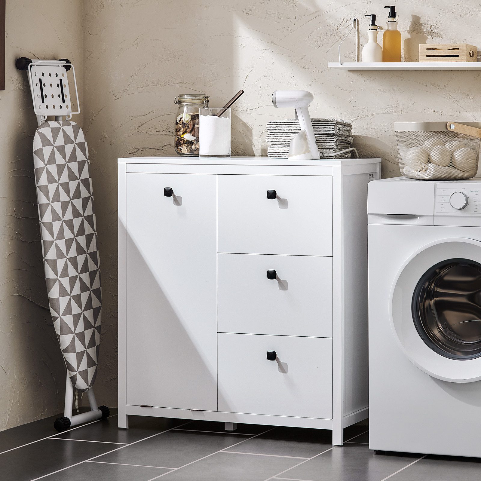 SoBuy Wäscheschrank BZR97 Badschrank mit ausklappbarem günstig online kaufen
