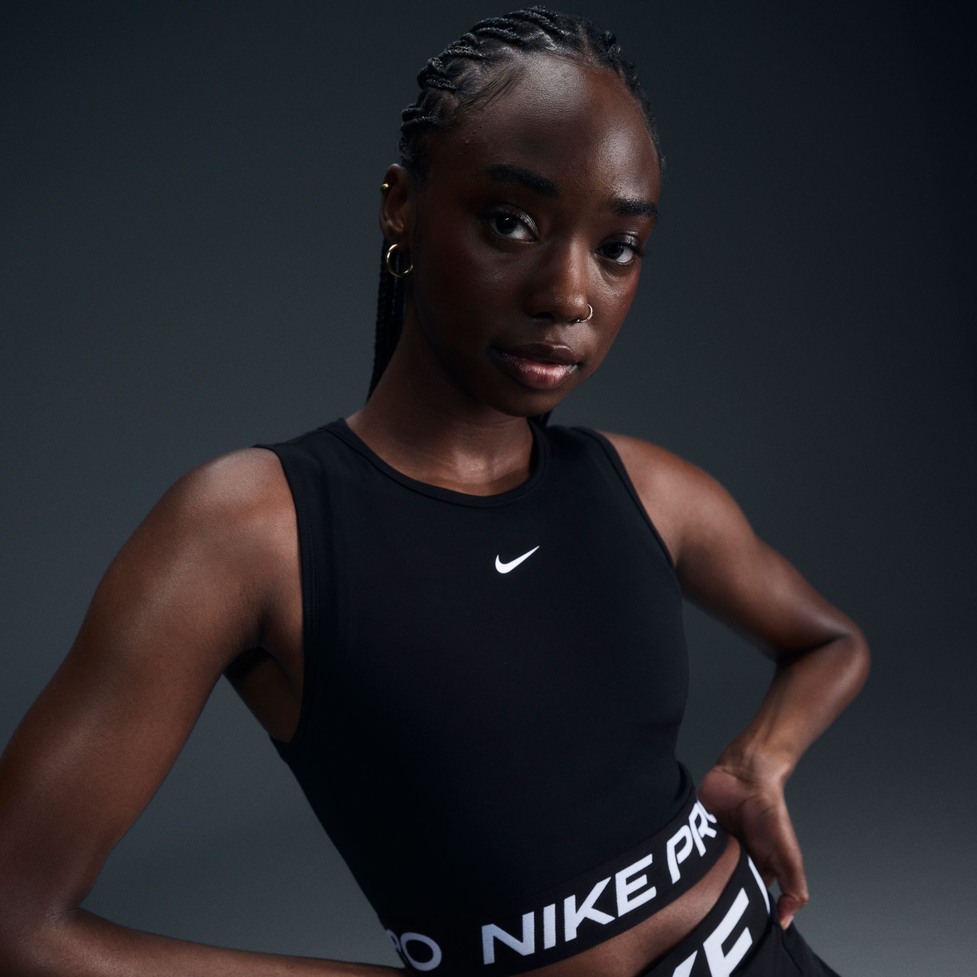 Nike Tanktop PRO DF 365 CROP TANK mit Rundhalsausschnitt, aus Polyester und Elasthan, normaler Schnitt