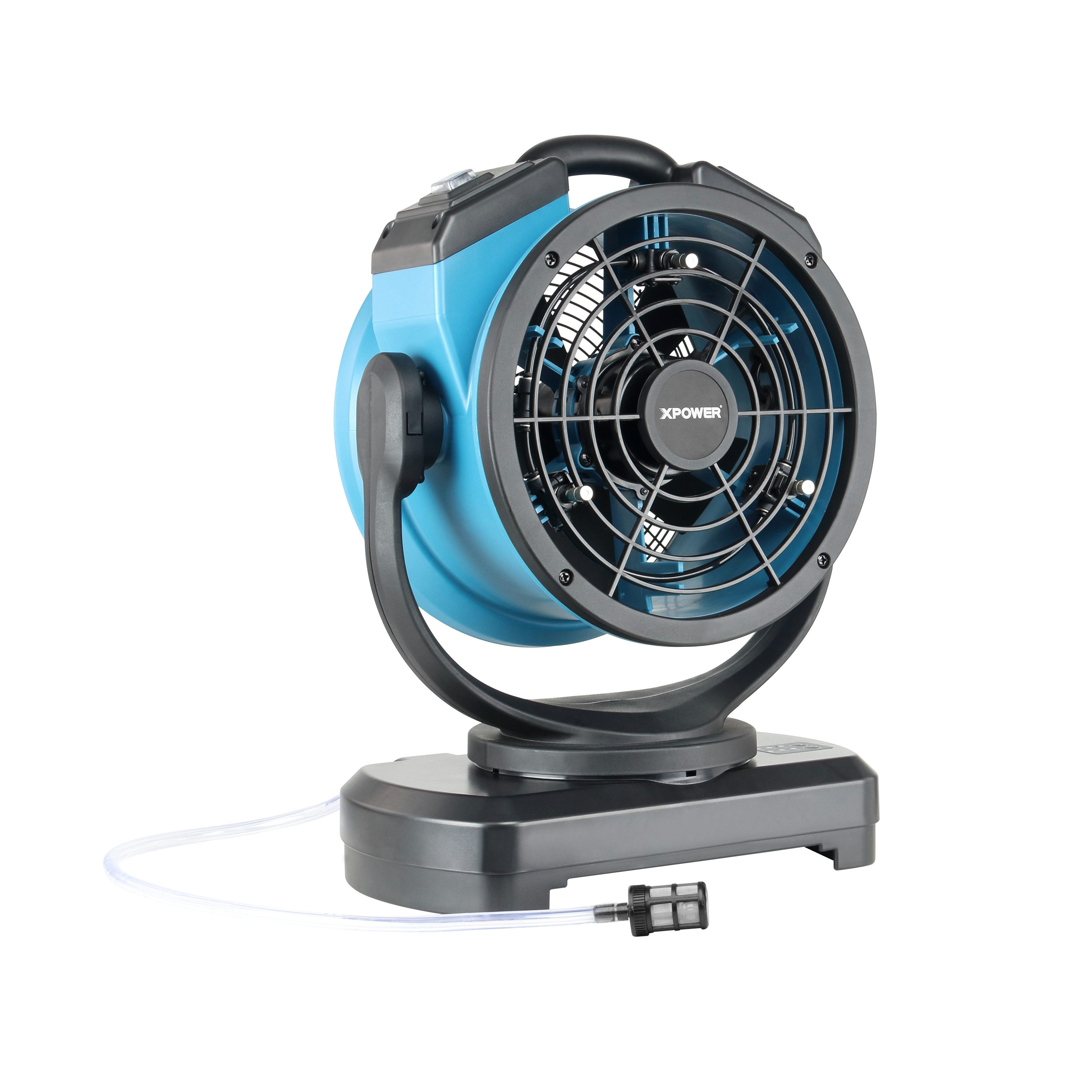 XPOWER Tischventilator FM-68W Outdoor 11" Sprühnebelventilator mit eingebauter Wasserpumpe, 11",68W,Außenkühlung,oszillierend,900CFM,Camping,Terrasse & mehr