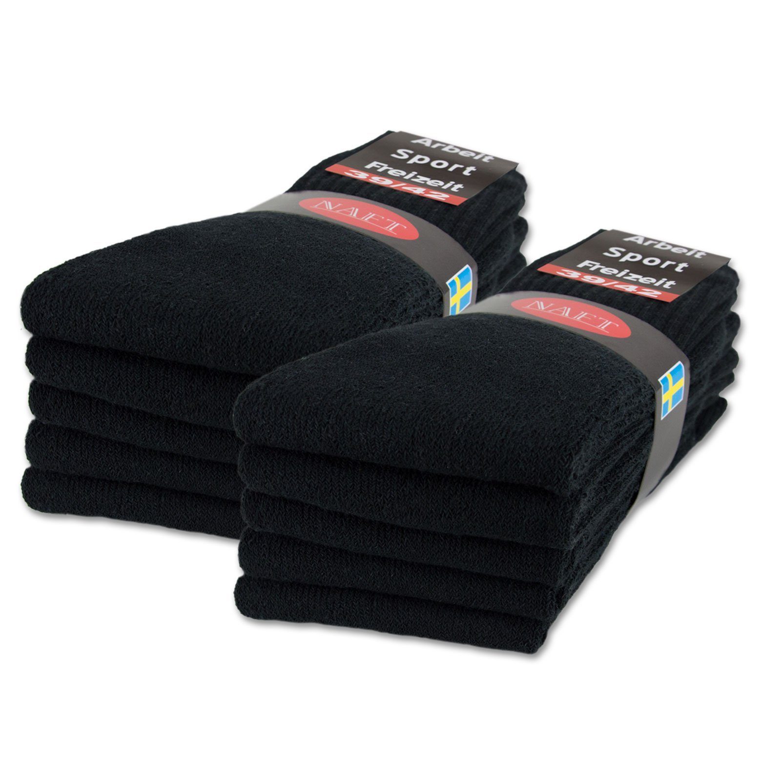 sockenkauf24 Tennissocken 10, 20, 30 Paar Sportsocken Arbeitssocken Herren & Damen (Schwarz, 10-Paar, 47-50) Socken Baumwolle 10100