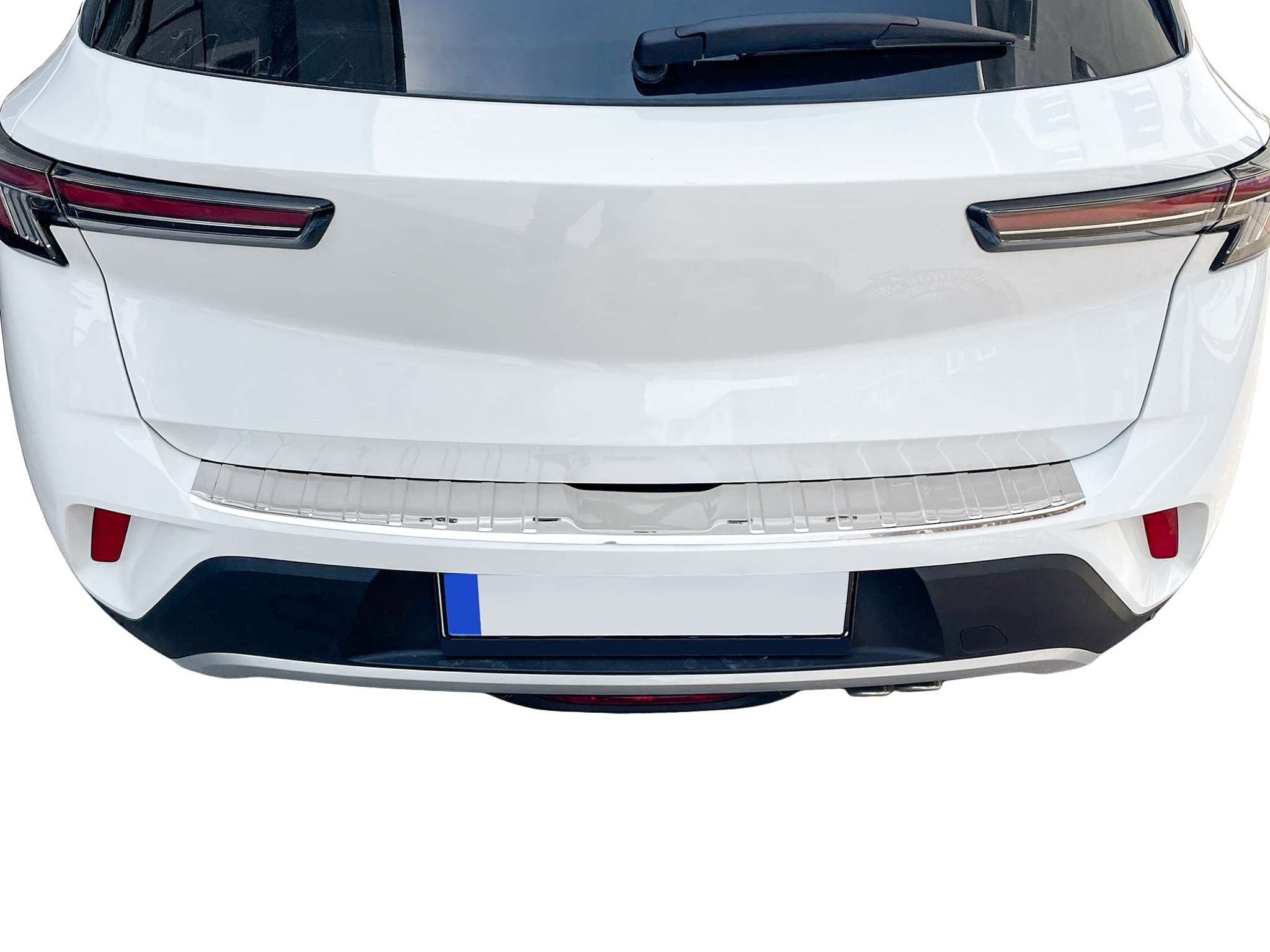 RECAMBO Ladekantenschutz für Opel Mokka B, BJ ab 2021> Stoßstangenschutz, V2A rostfrei, Exklusive Optik, praktischer Schutz & perfekte Passform