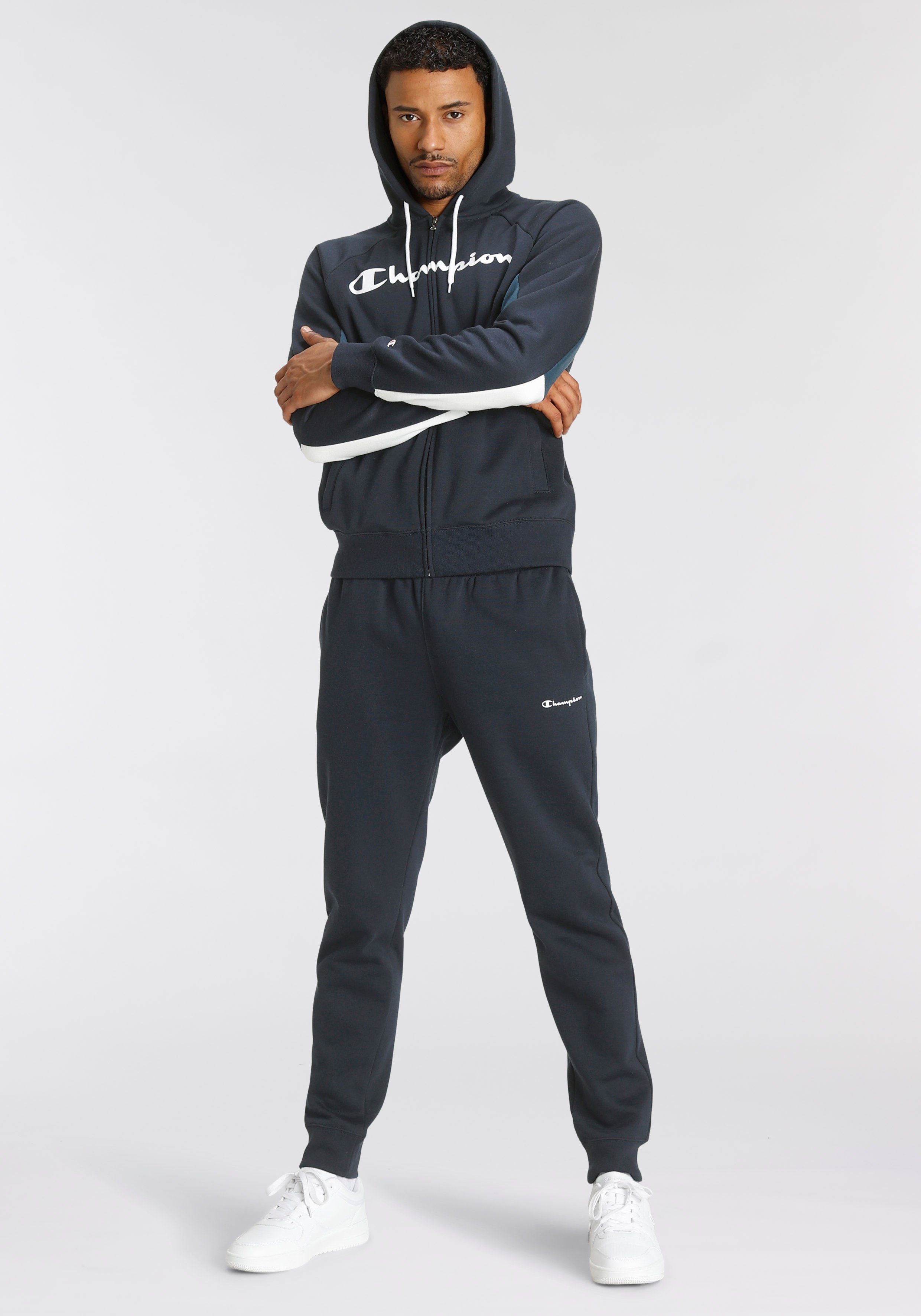 Champion Jogginganzug, Jacke mit und Kapuze Reißverschluss